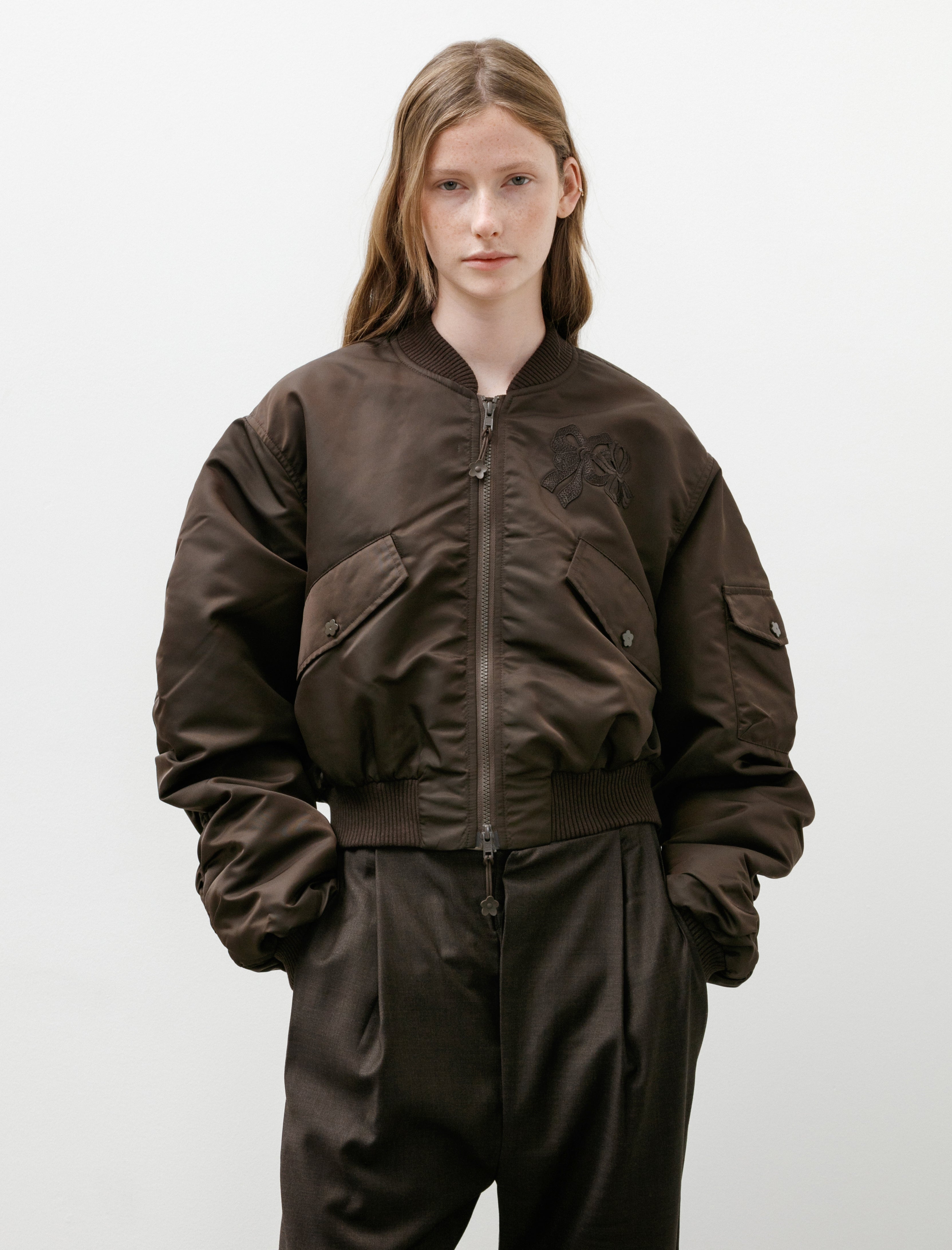 Cecilie Bahnsen Callie Bomber Technical Nylon Brown