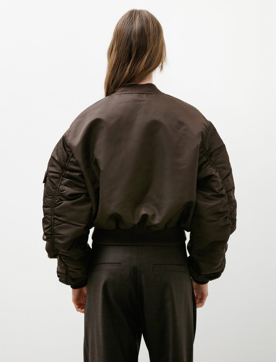 Callie Bomber Technical Nylon Brown - Image 2
