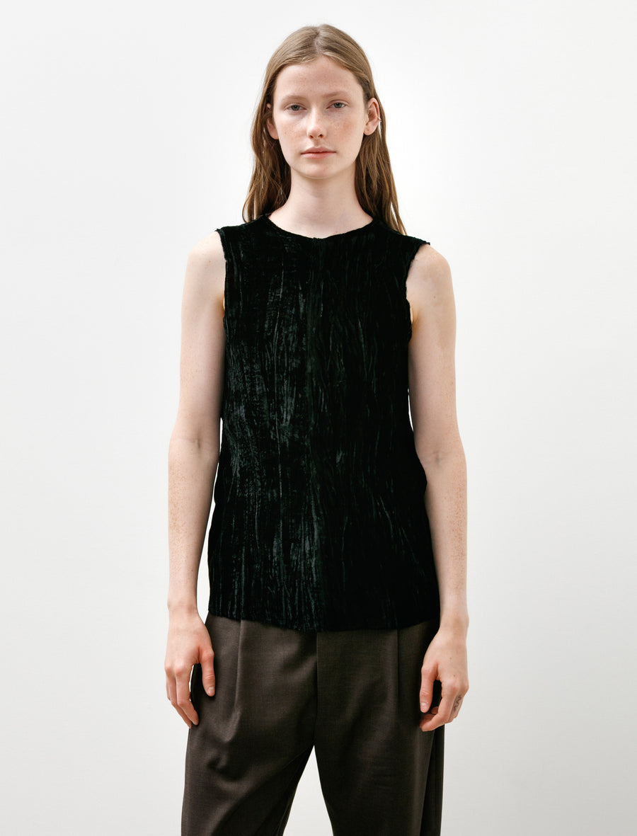No.322 Silk Velvet Center Seams Top Black - Image 3