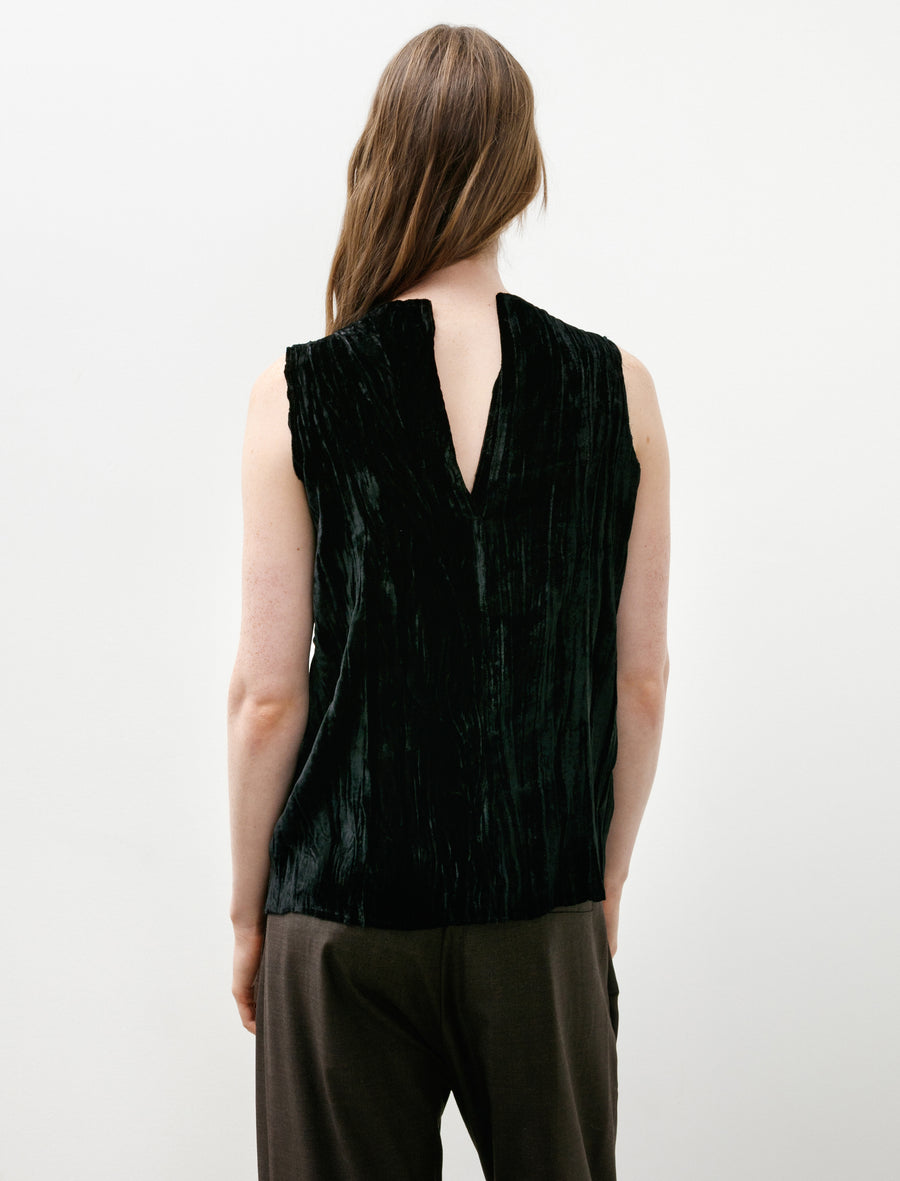 No.322 Silk Velvet Center Seams Top Black - Image 4