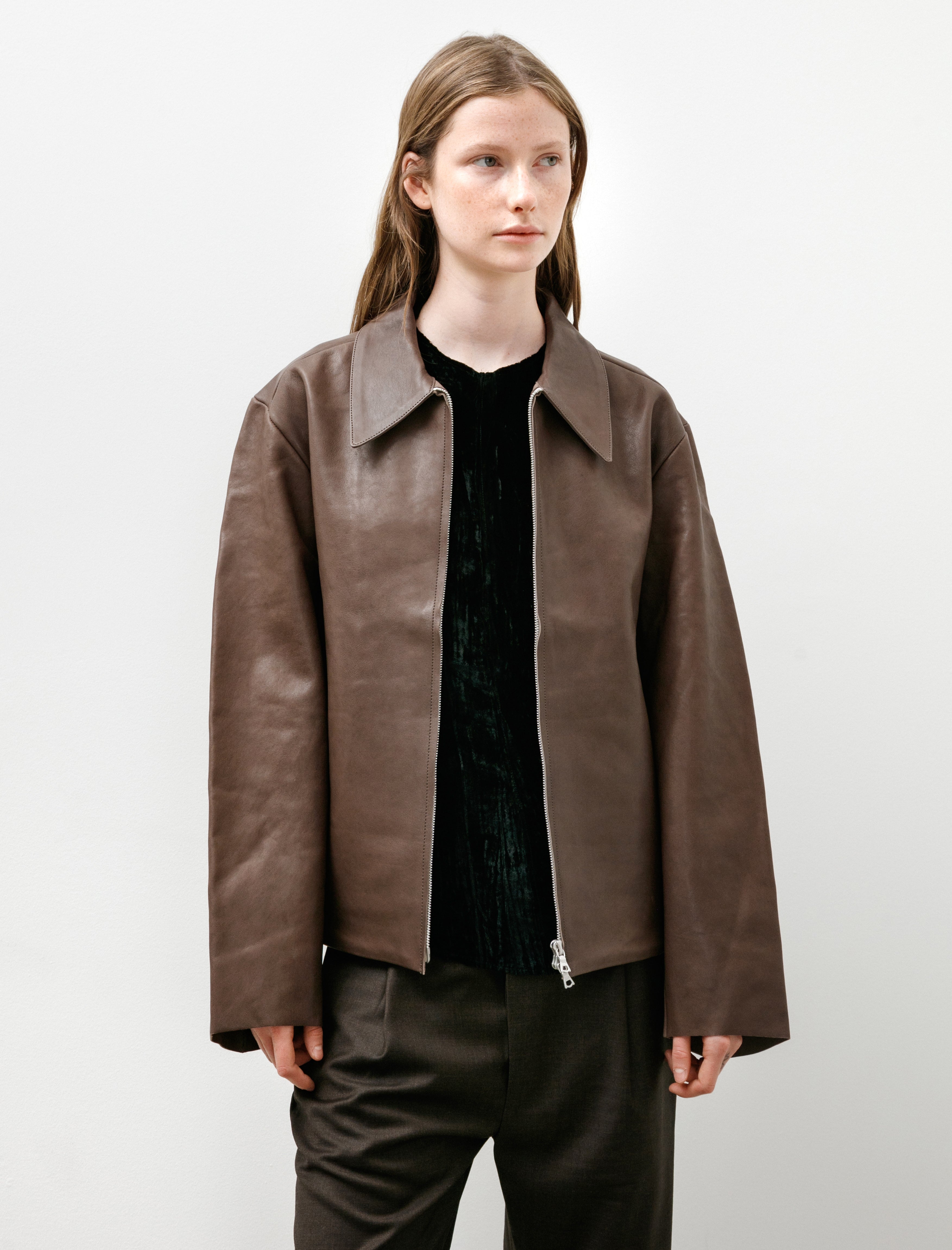 Gabriela Coll No.285 Leather Pocket Jacket Dust Lambskin