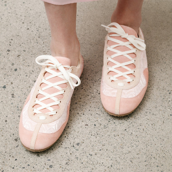 Cecilie Bahnsen Blaise Soft Sneakers Suede Nylon Blush Pink