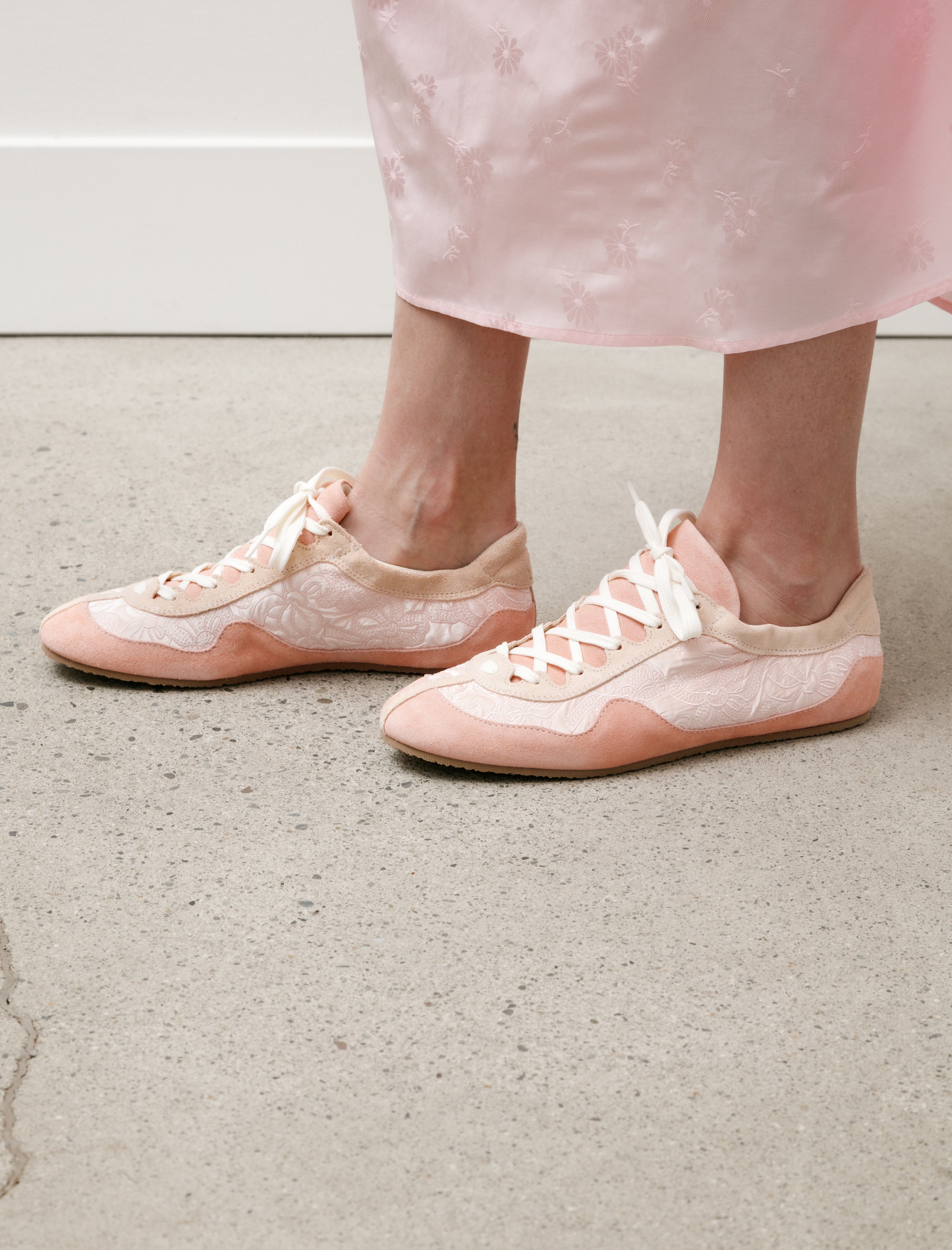 Cecilie Bahnsen Blaise Soft Sneakers Suede Nylon Blush Pink