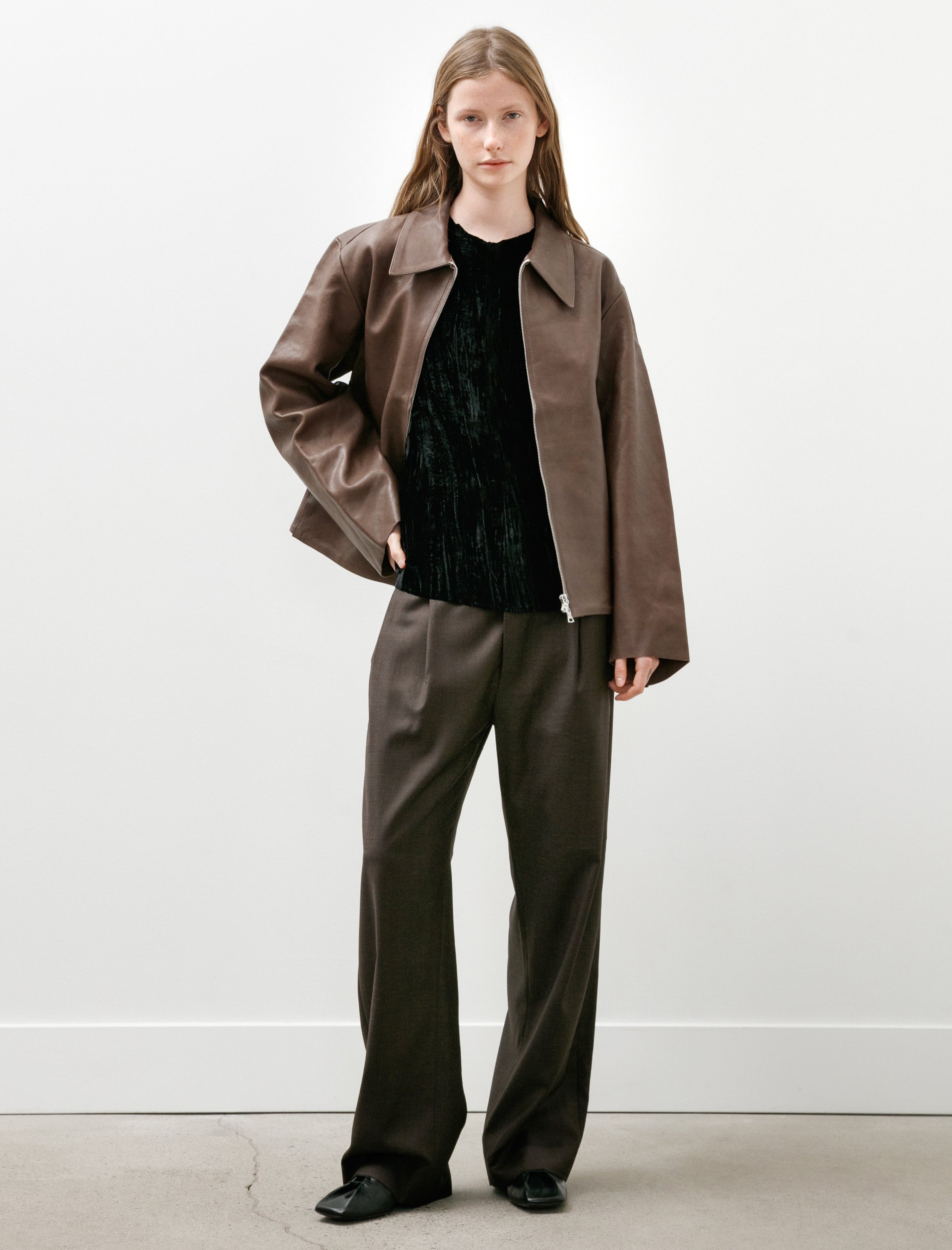 Gabriela Coll No.285 Leather Pocket Jacket Dust Lambskin