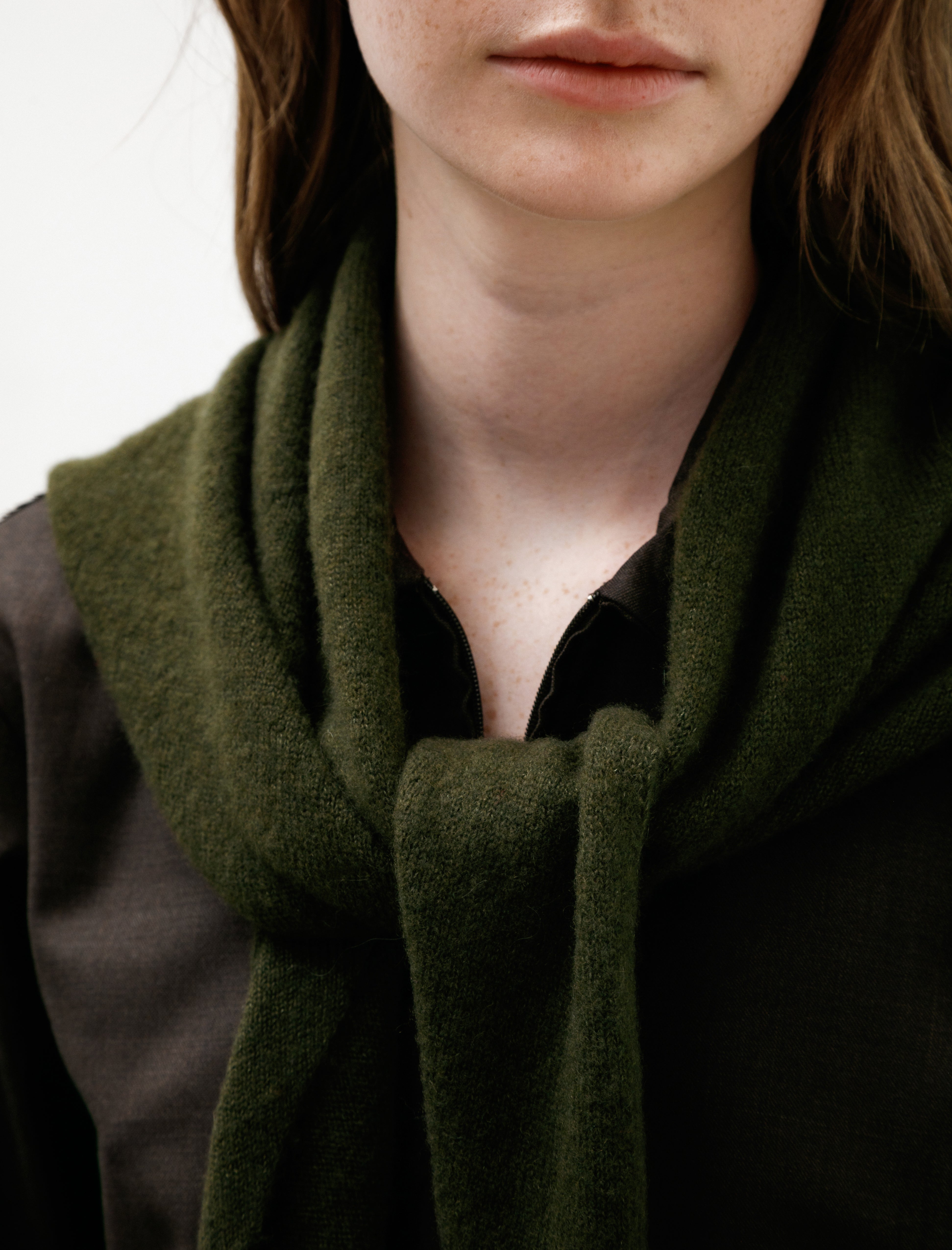 Gabriela Coll No.347 Cashmere Silk Scarf Dark Green