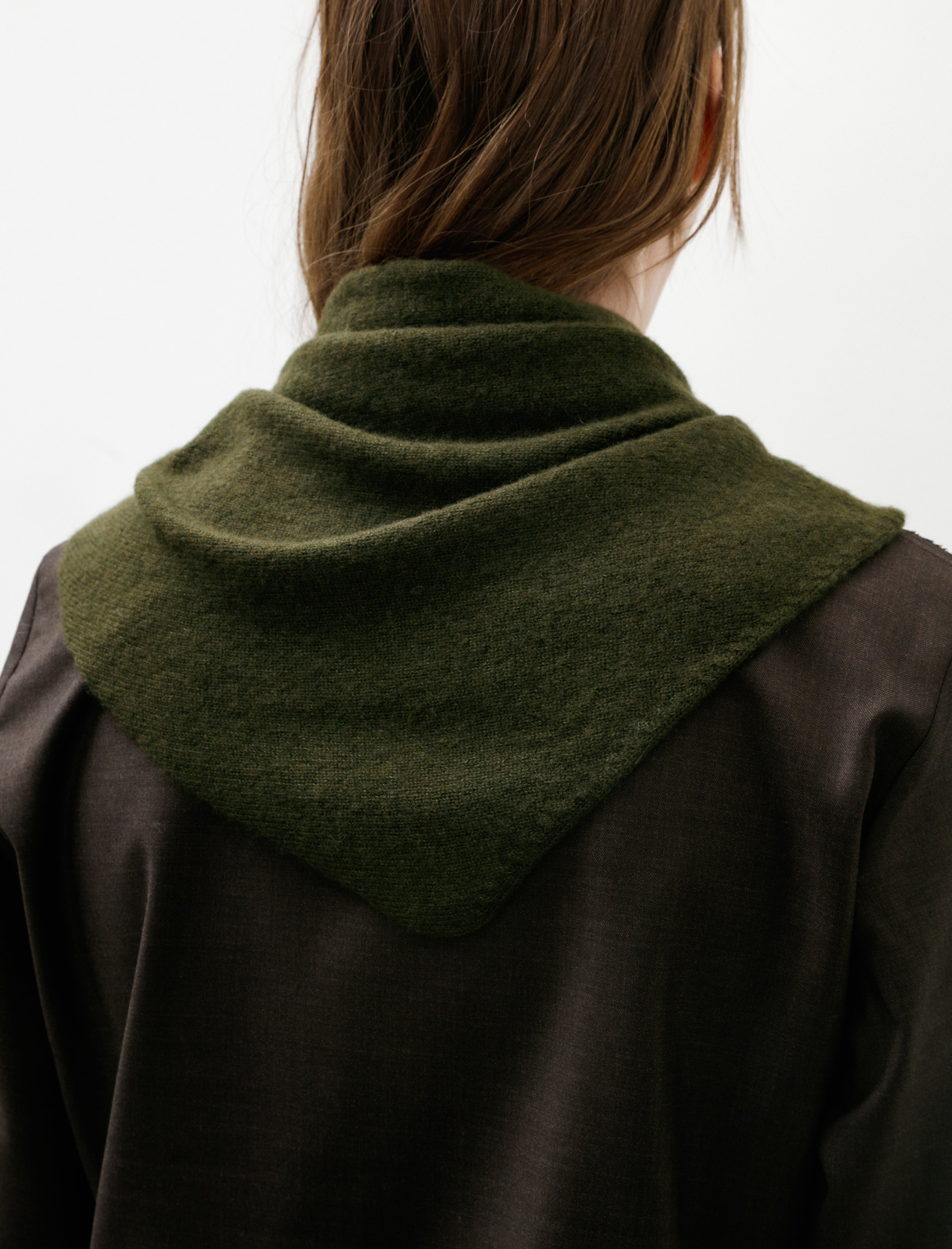 Gabriela Coll No.347 Cashmere Silk Scarf Dark Green