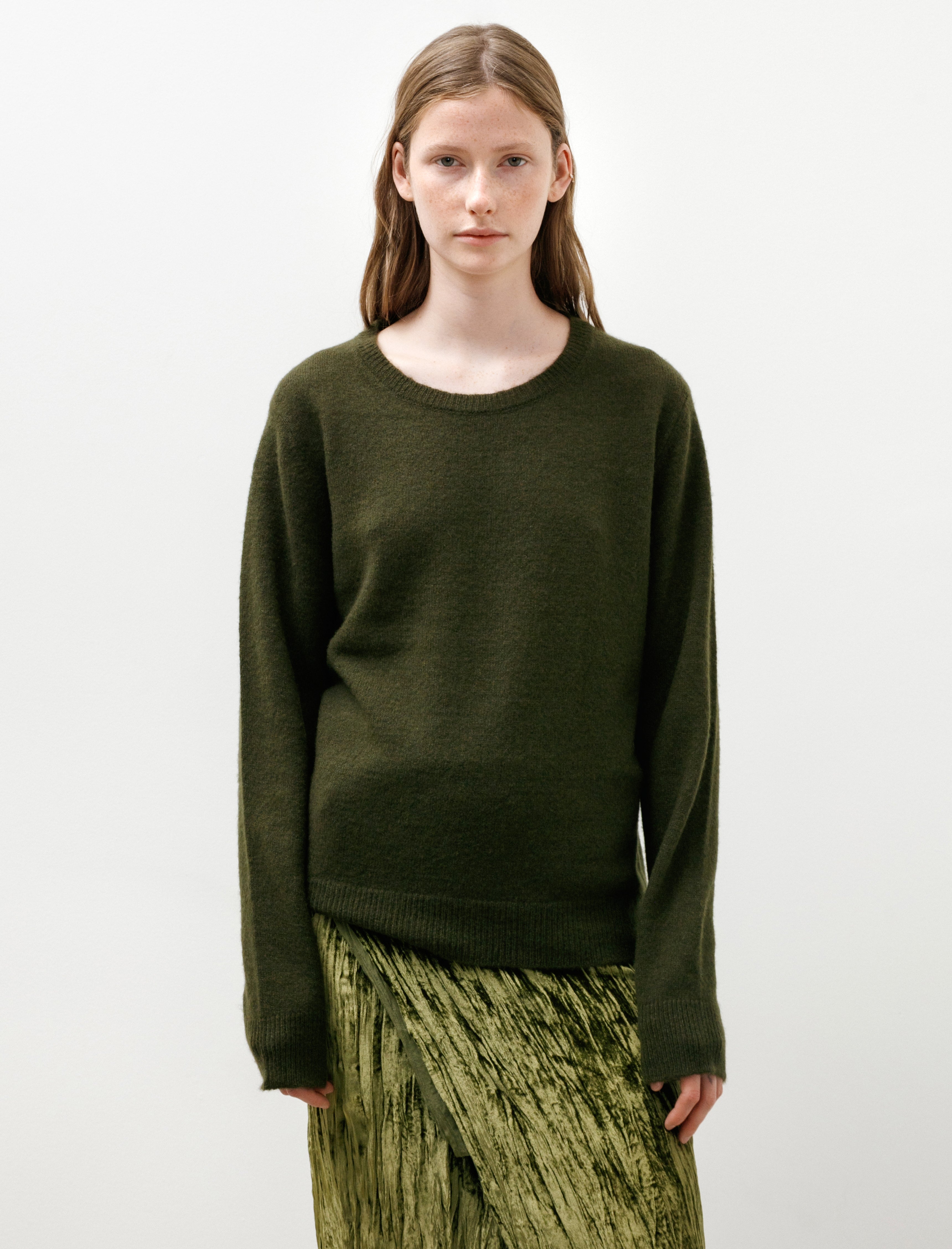 Gabriela Coll No.344 Cashmere Silk Pullover Dark Green