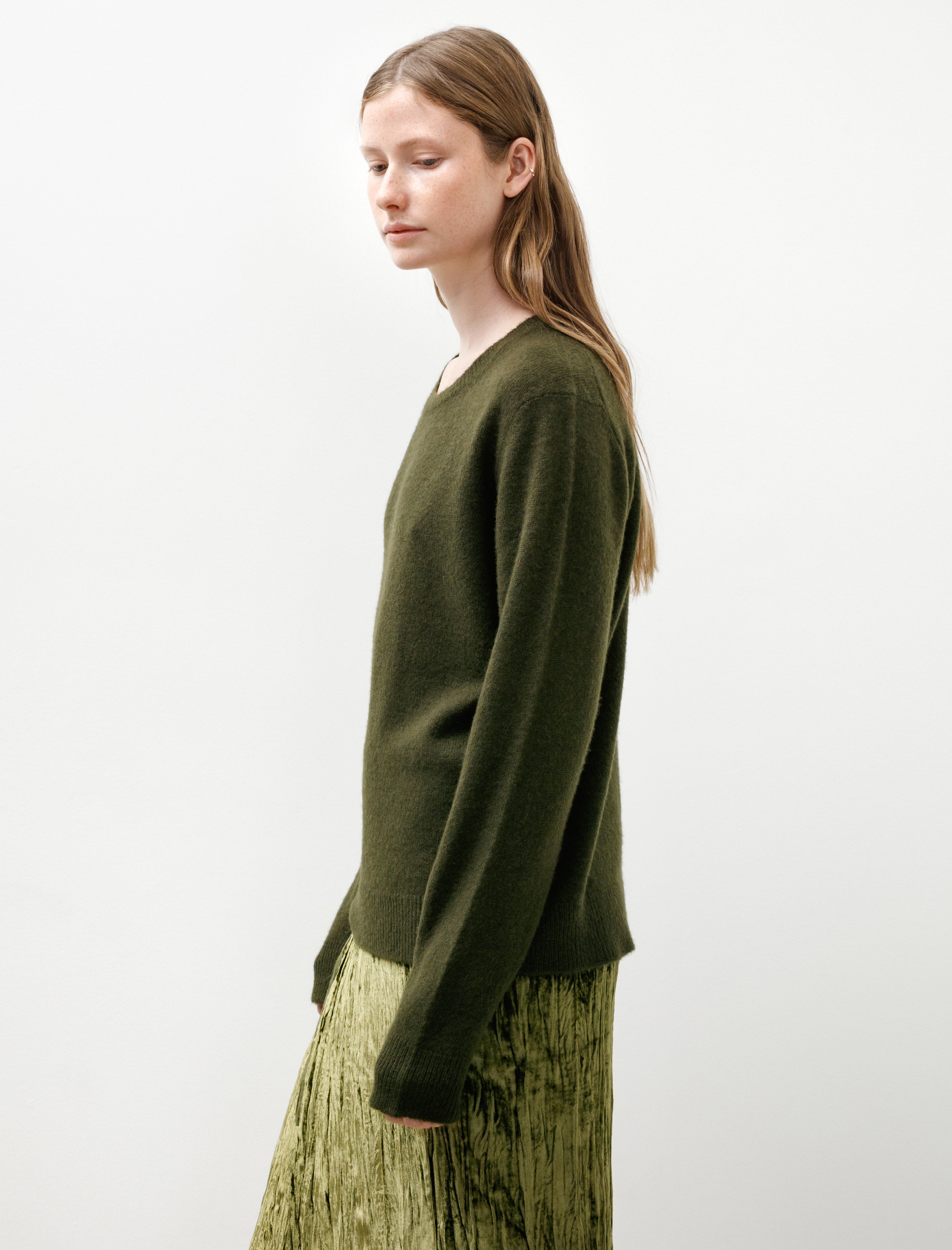 Gabriela Coll No.344 Cashmere Silk Pullover Dark Green