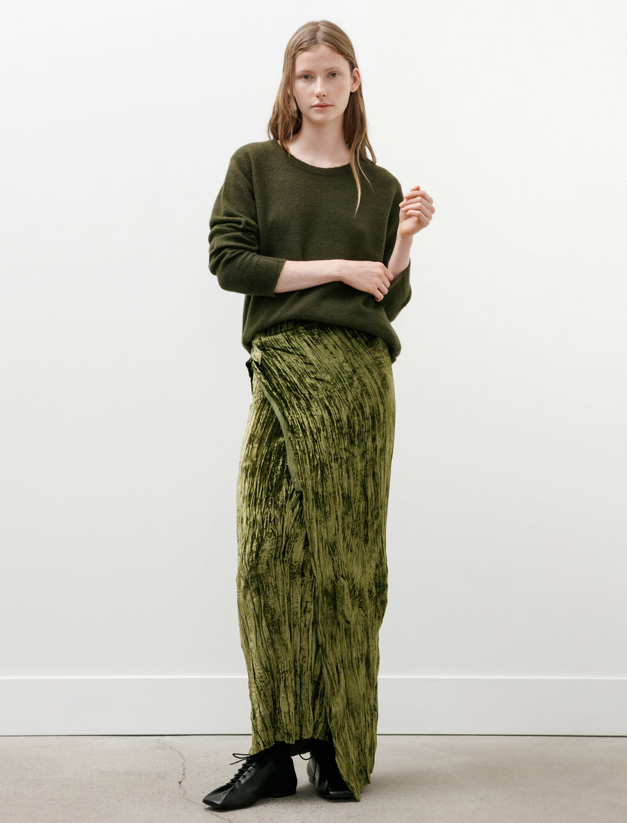 No.304 Silk Velvet Wrap Skirt Green - Image 1