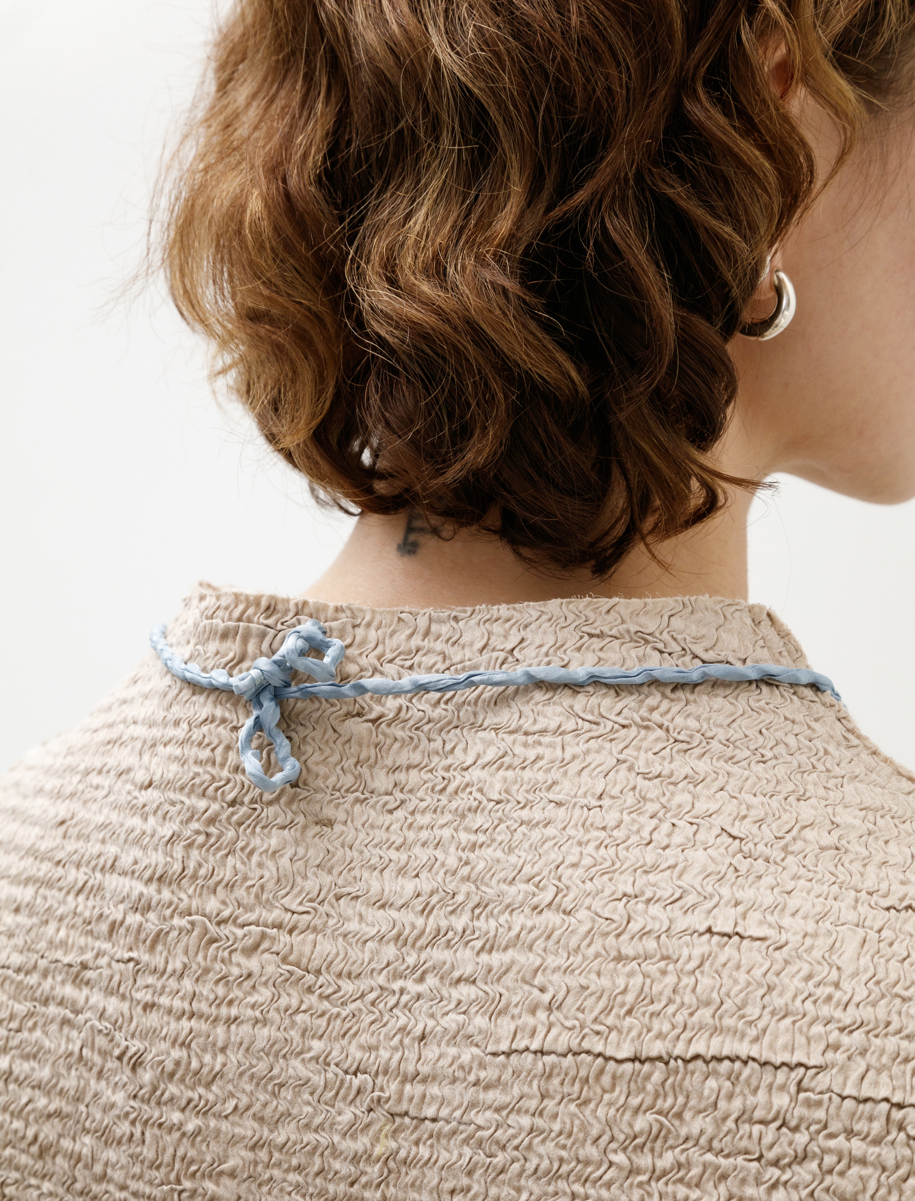 Azur Handblown Glass Necklace Large Light Indigo