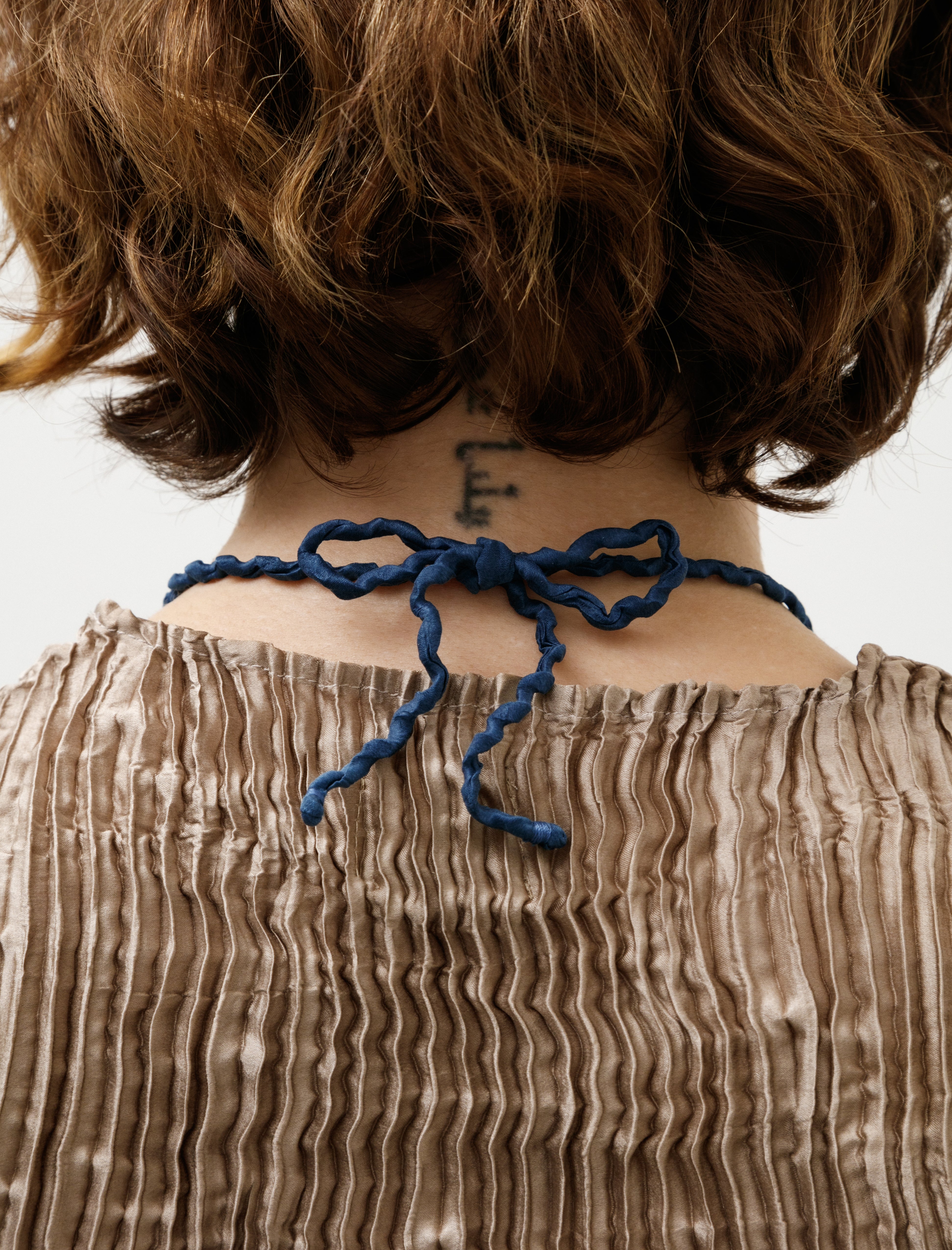 Azur Handblown Glass Necklace Small Dark Indigo