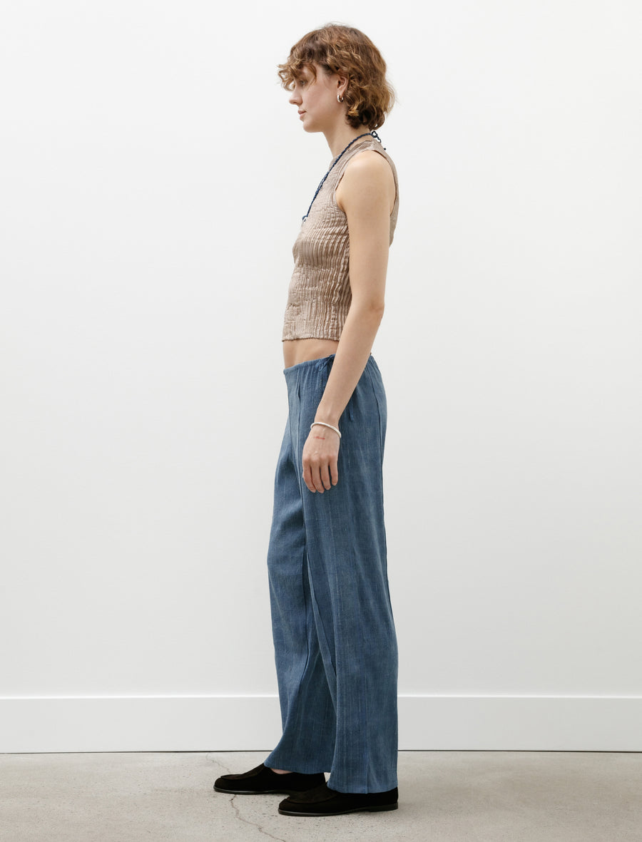 Raw Silk Adjustable Pants Indigo - Image 3