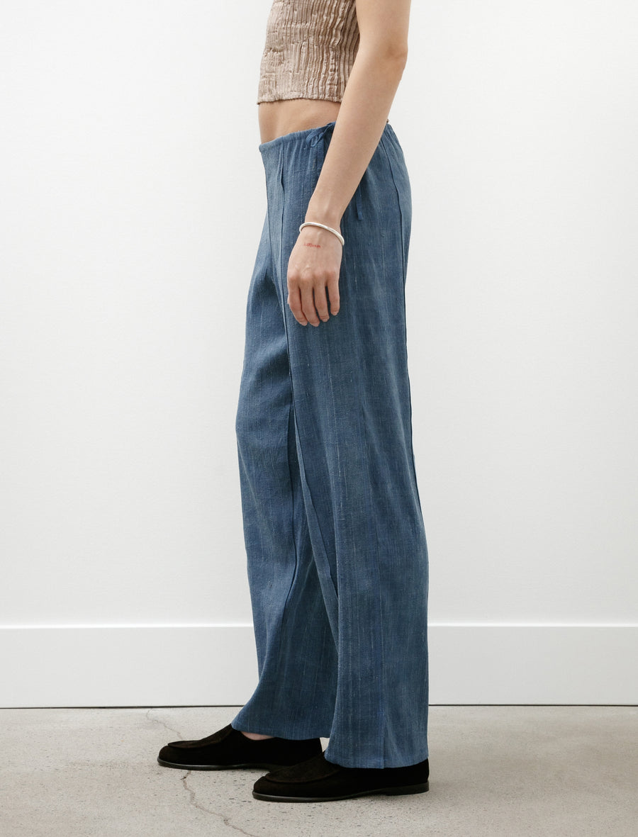Raw Silk Adjustable Pants Indigo - Image 4