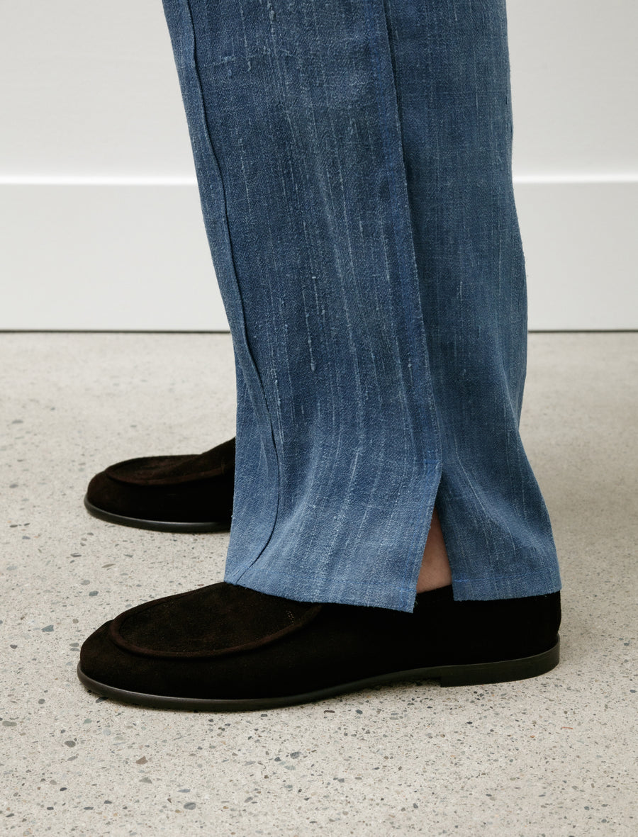Raw Silk Adjustable Pants Indigo - Image 8