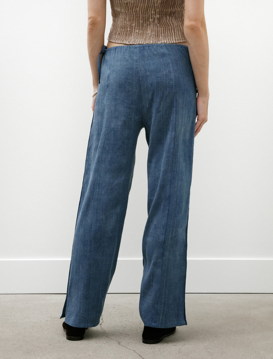 Raw Silk Adjustable Pants Indigo - Image 6
