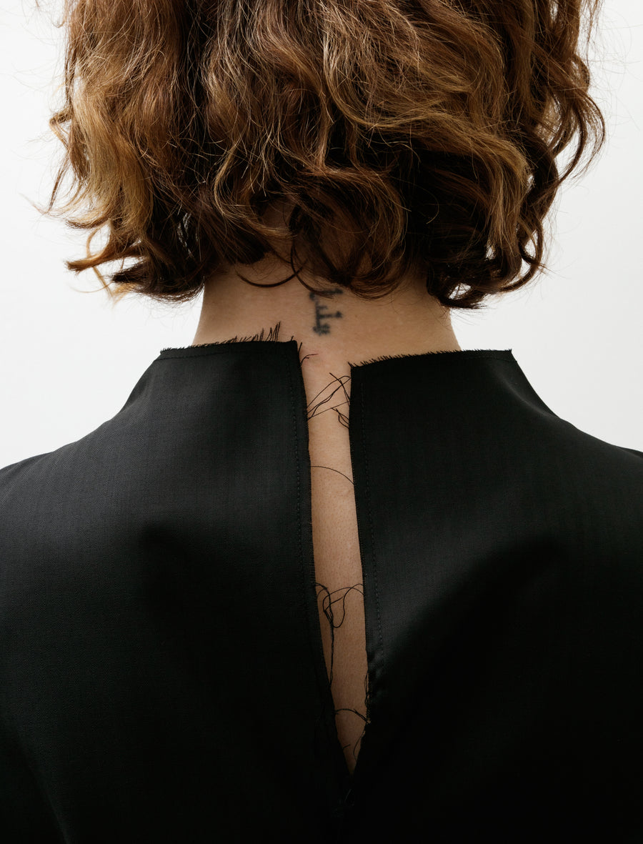 No. 322 Fine Wool Center Seams Top Black Herringbone - Image 4