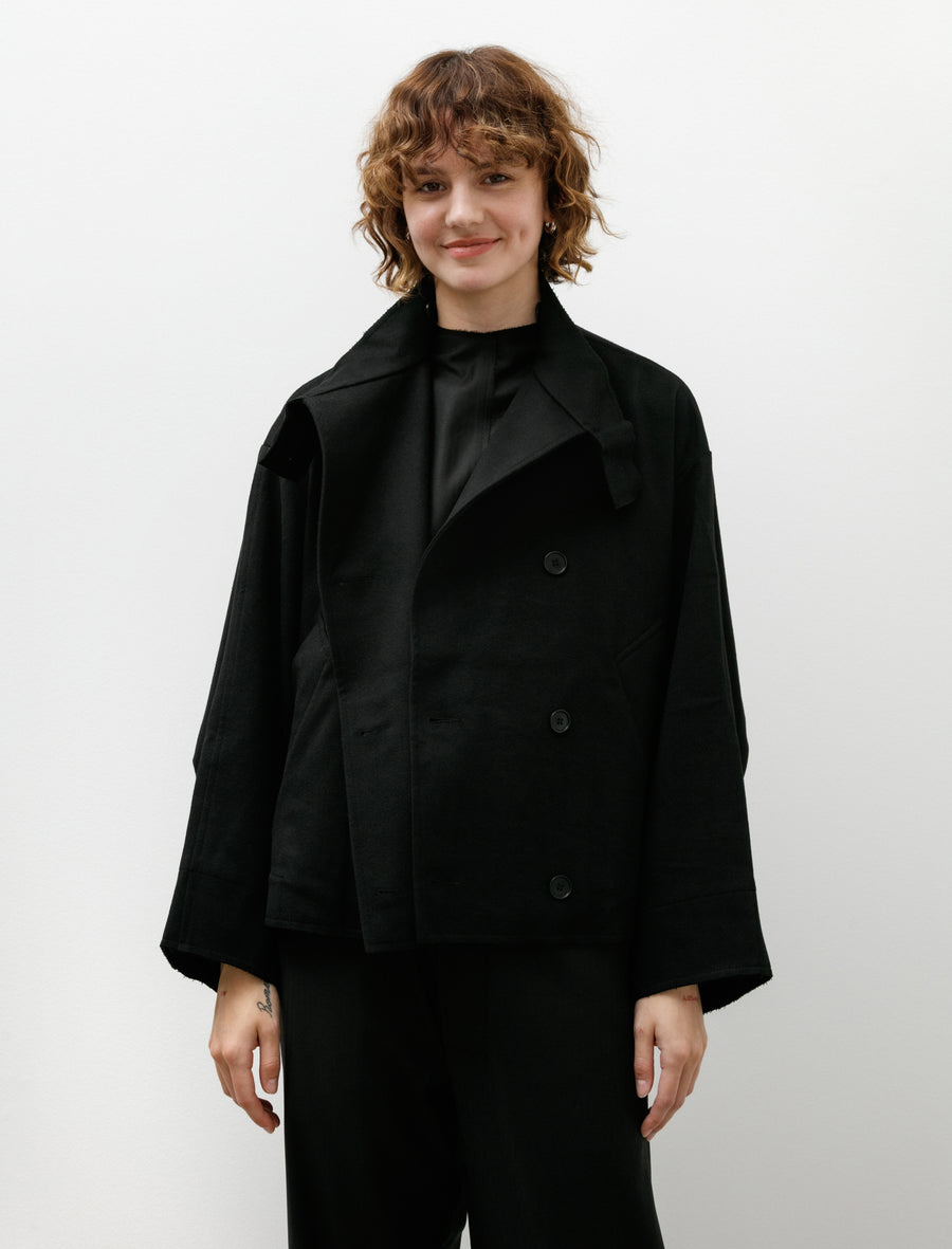No. 286 Heavy Wool Cropped Oversized Jacket Black - Image 1
