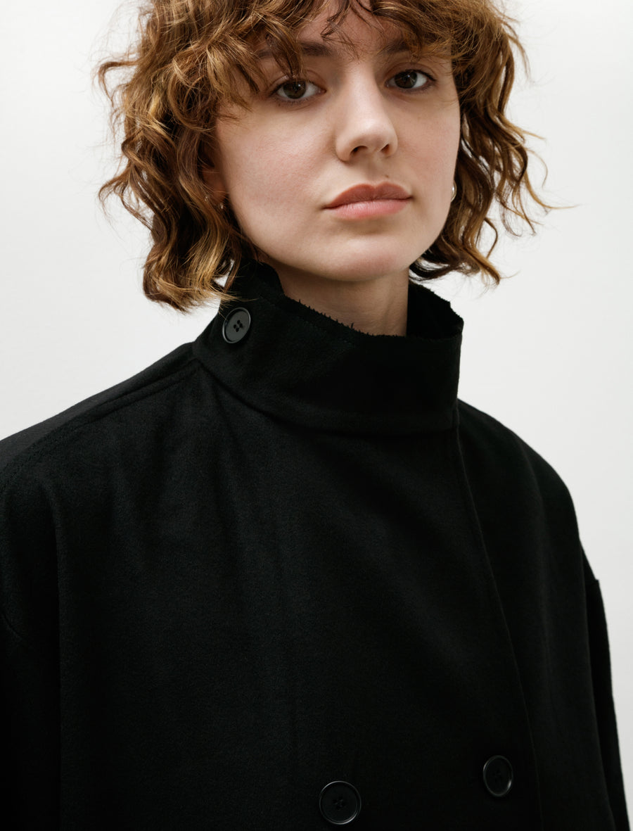 No. 286 Heavy Wool Cropped Oversized Jacket Black - Image 5