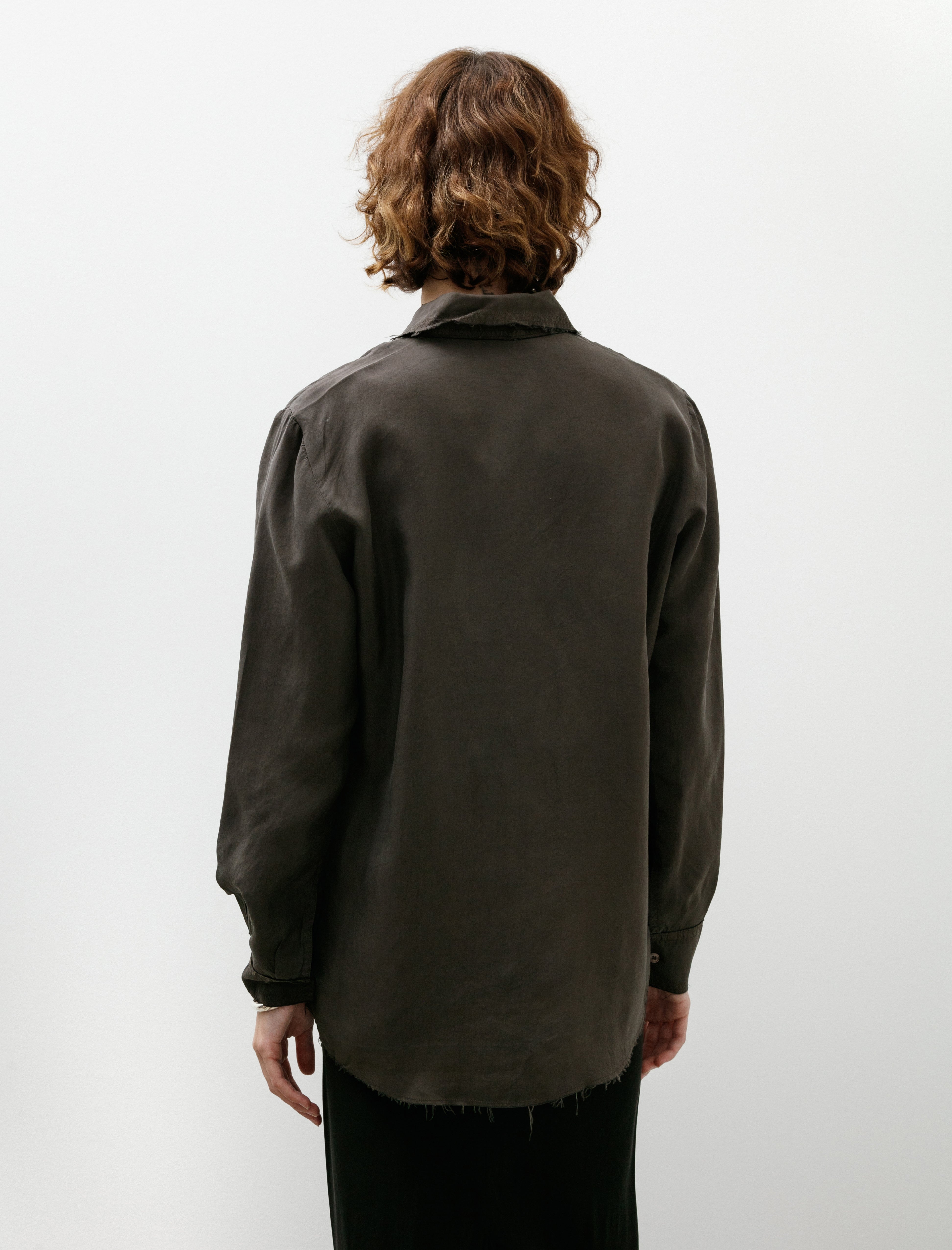 Gabriela Coll Garments No. 157 Double Cupro Pocket Shirt Brown