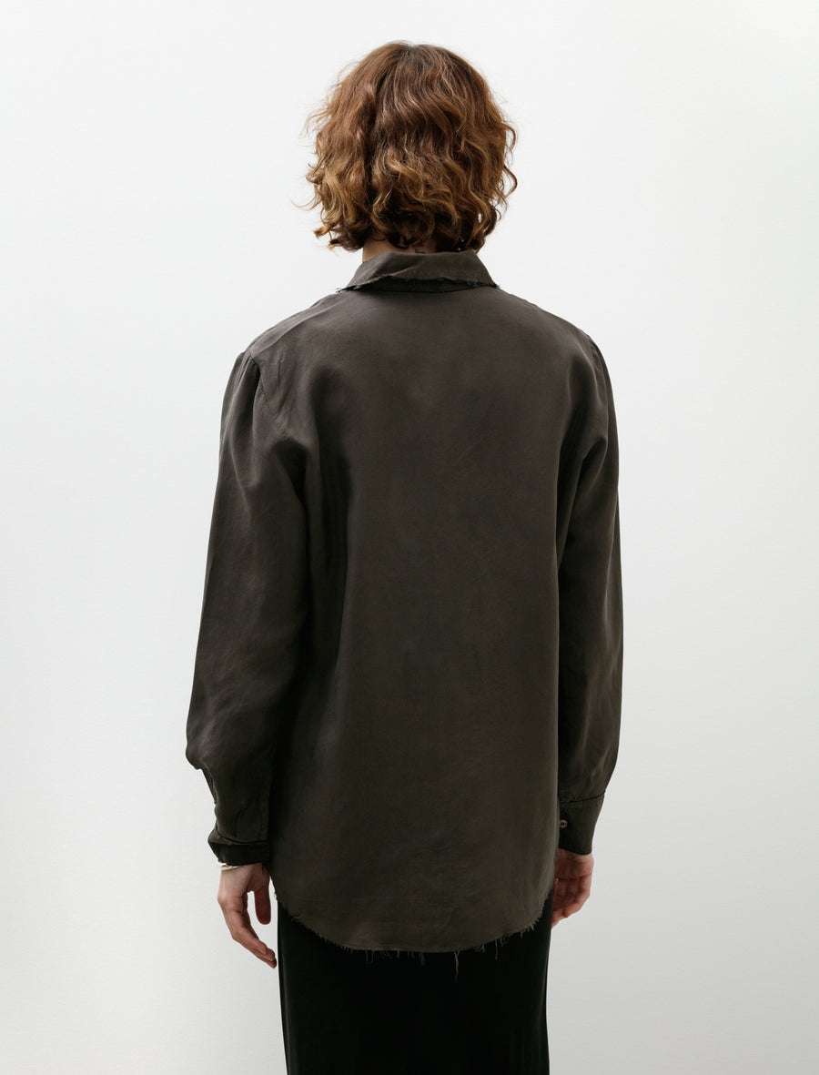 No. 157 Double Cupro Pocket Shirt Brown - Image 5