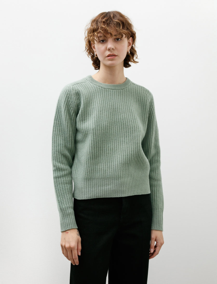 Cashmere and Wool Maxi Ribbed Raglan Sweater Sauge - Image 1