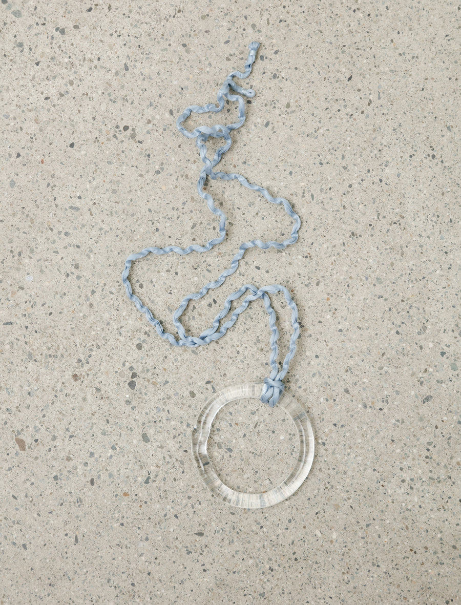 Handblown Glass Necklace Large Light Indigo - Image 1