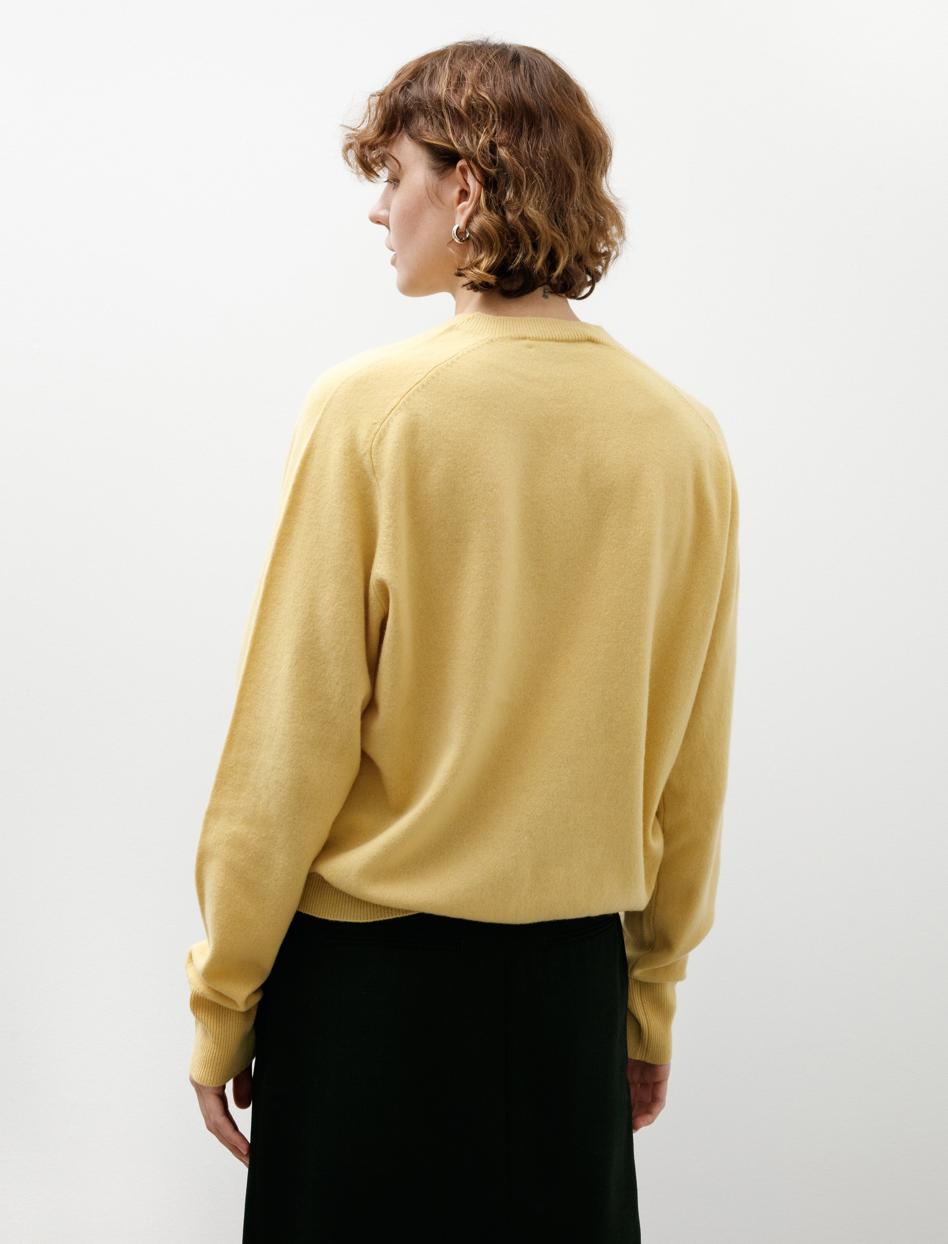 Cristaseya Oversized V Neck Cashmere Sweater Light Yellow