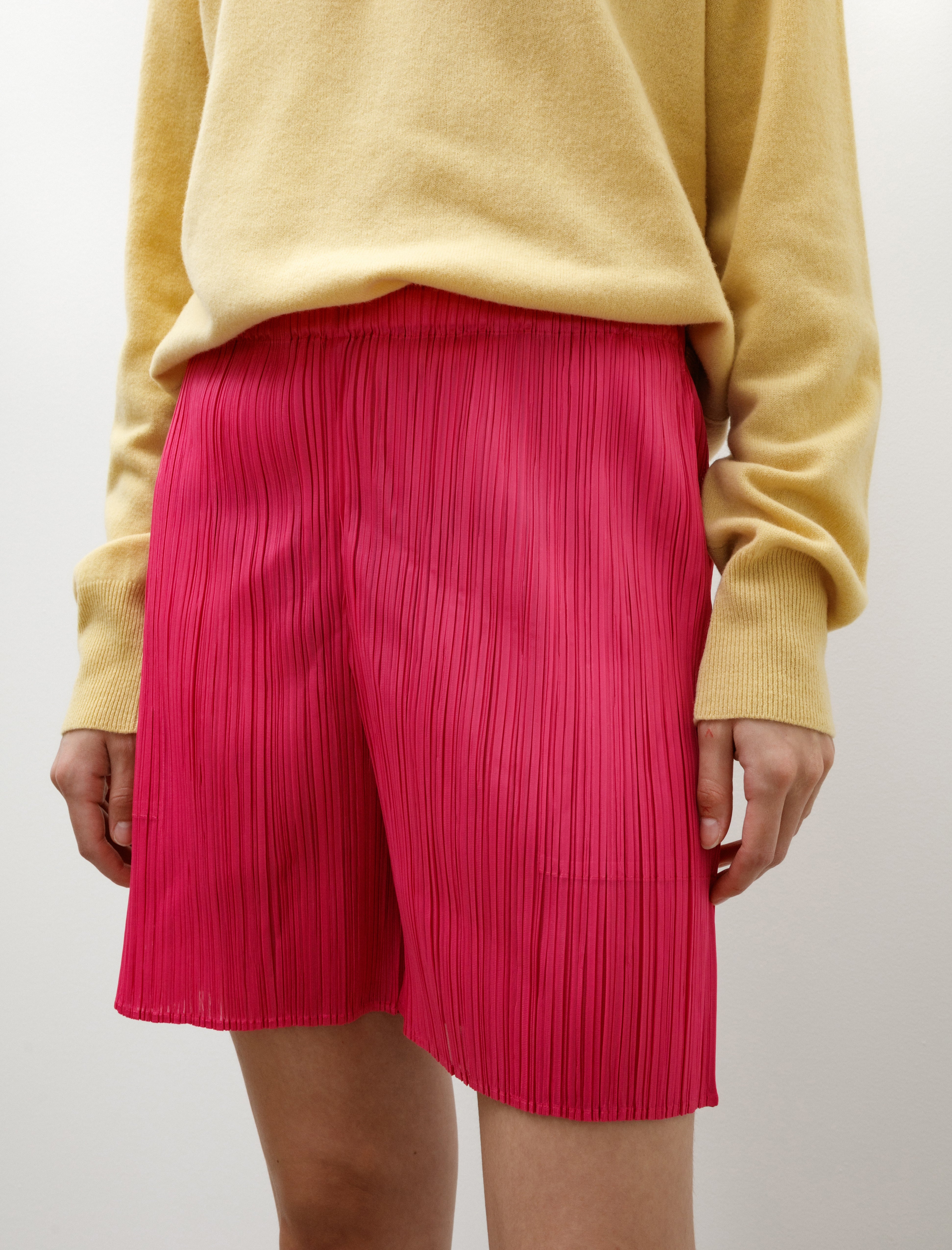 Pleats Please by Issey Miyake Lucid Pleats Shorts Bright Pink