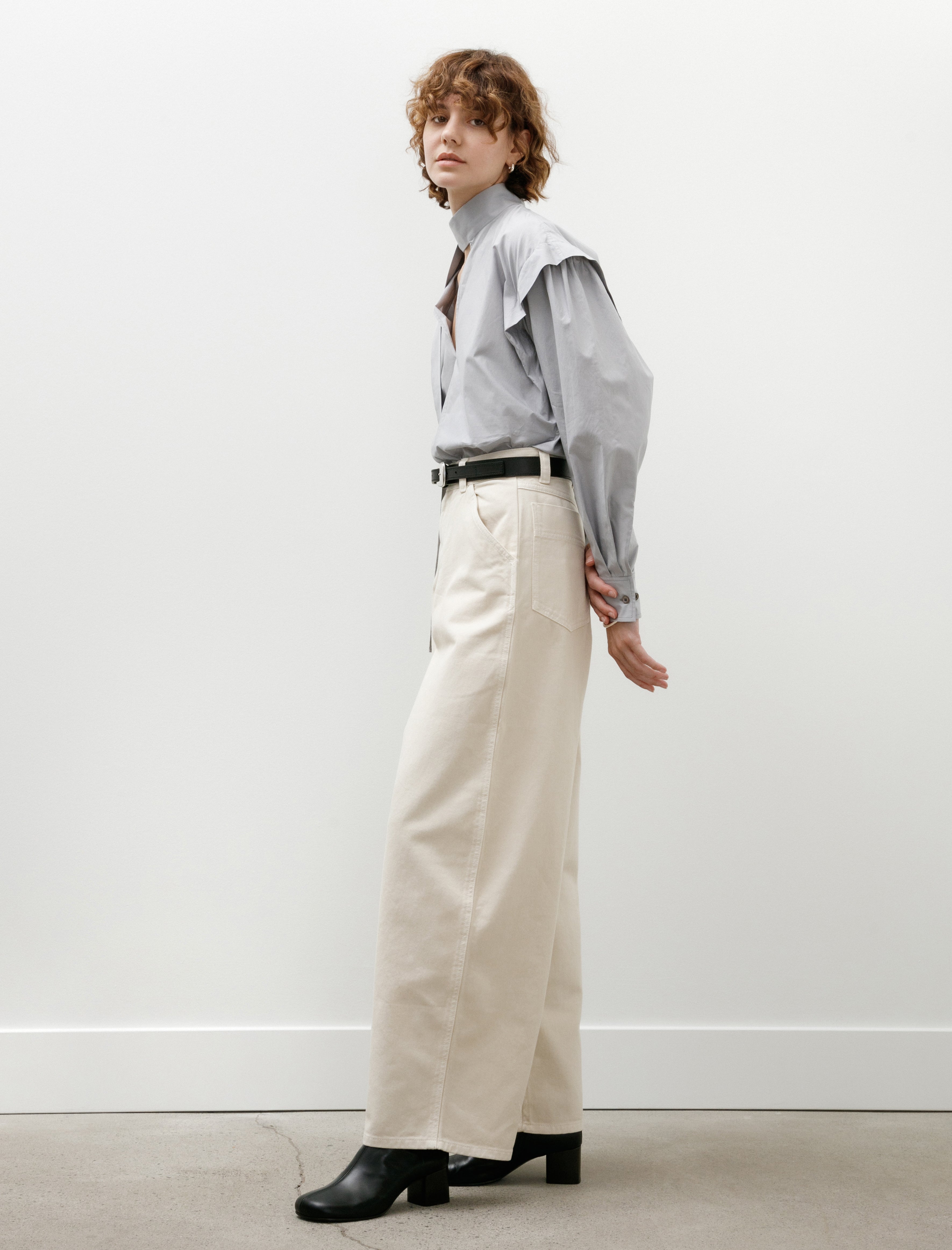 Lemaire Large Pants Denim Snow Clay