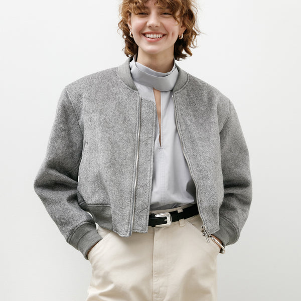 Kanako Sakai Velvet Wool MA-1 Jacket Grey – Neighbour