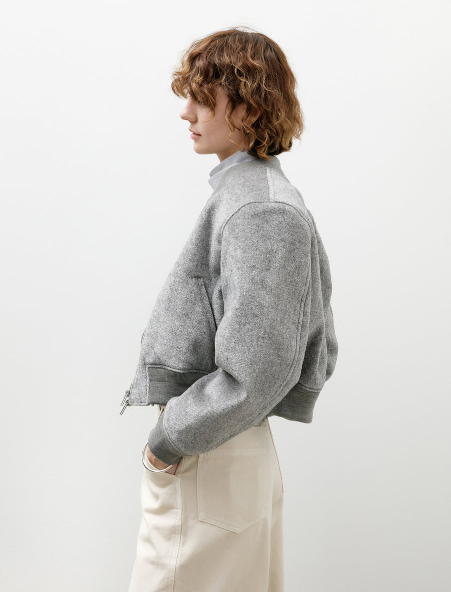 Velvet Wool MA-1 Jacket Grey - Image 2