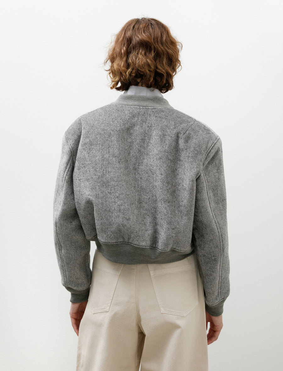 Velvet Wool MA-1 Jacket Grey - Image 3