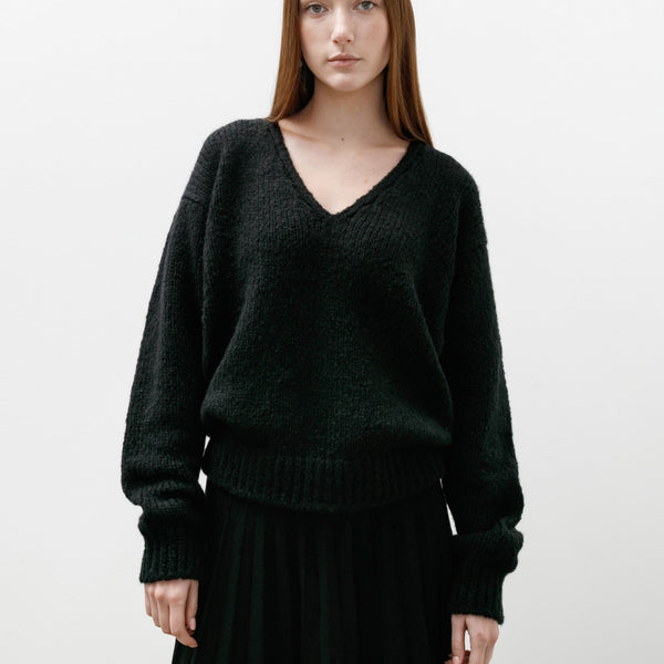 Y 　COMOLI シルクニット　black nbrwomenecommannadec92025-