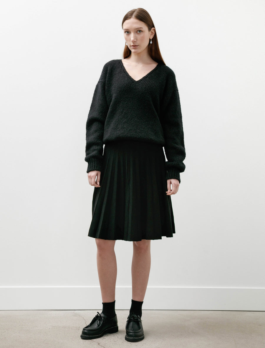 Knitted Pleat Skirt Merino Wool Black - Image 1