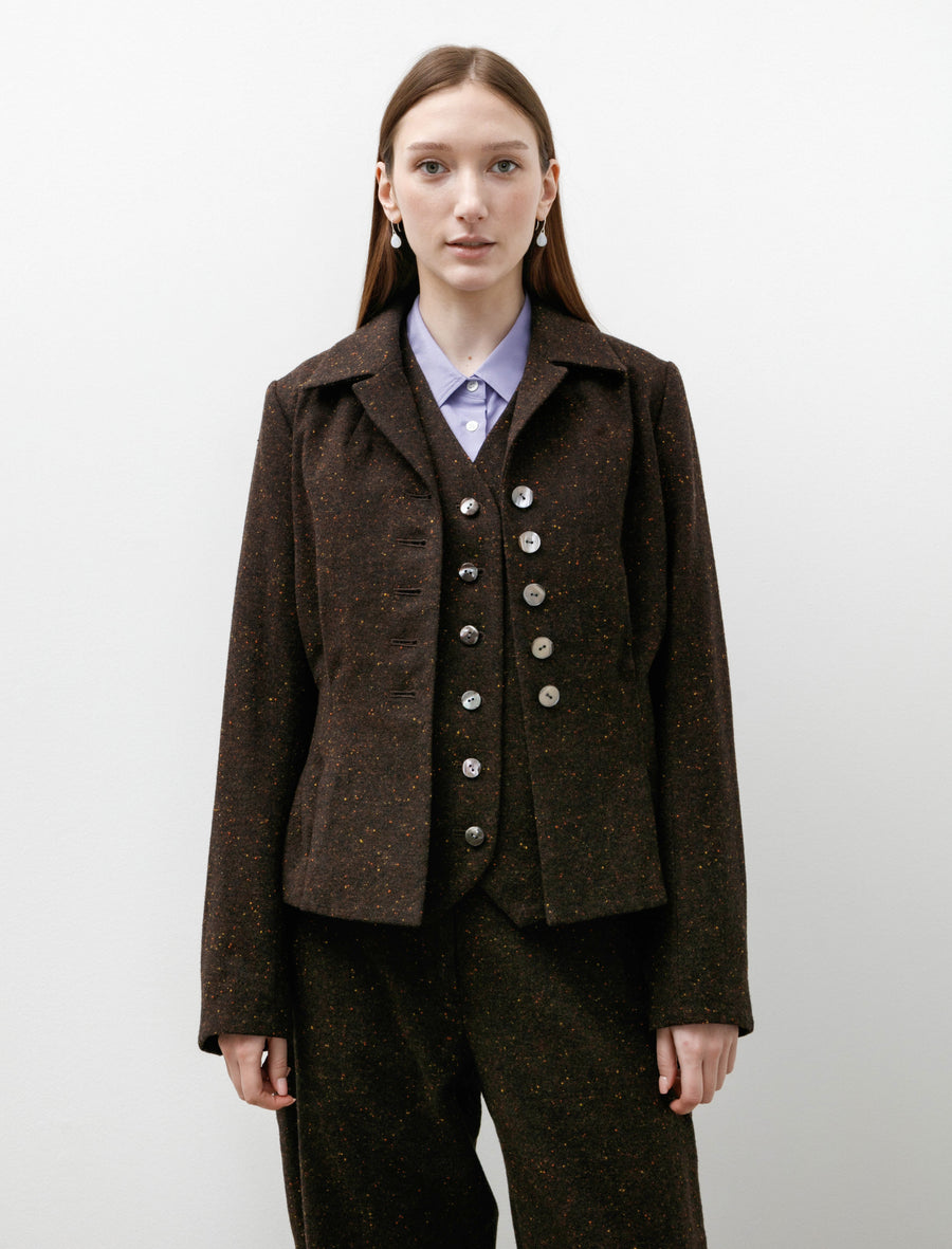 Colour Nep Shirt Jacket Brown - Image 3