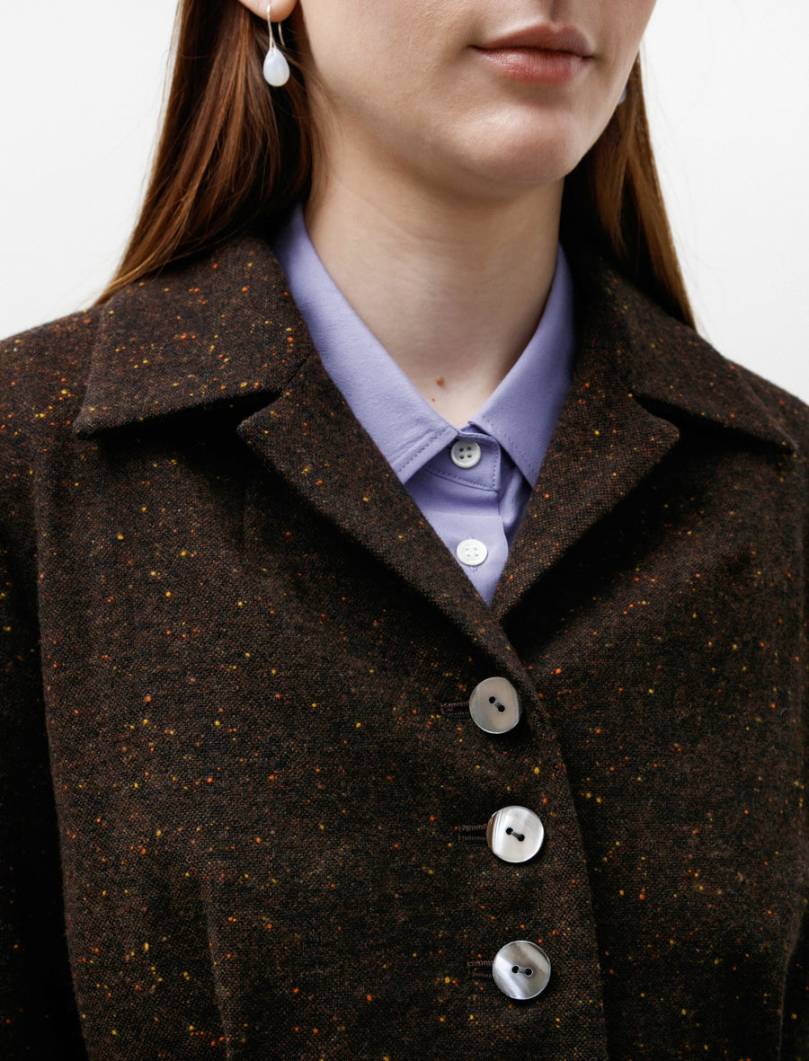 Colour Nep Shirt Jacket Brown - Image 4