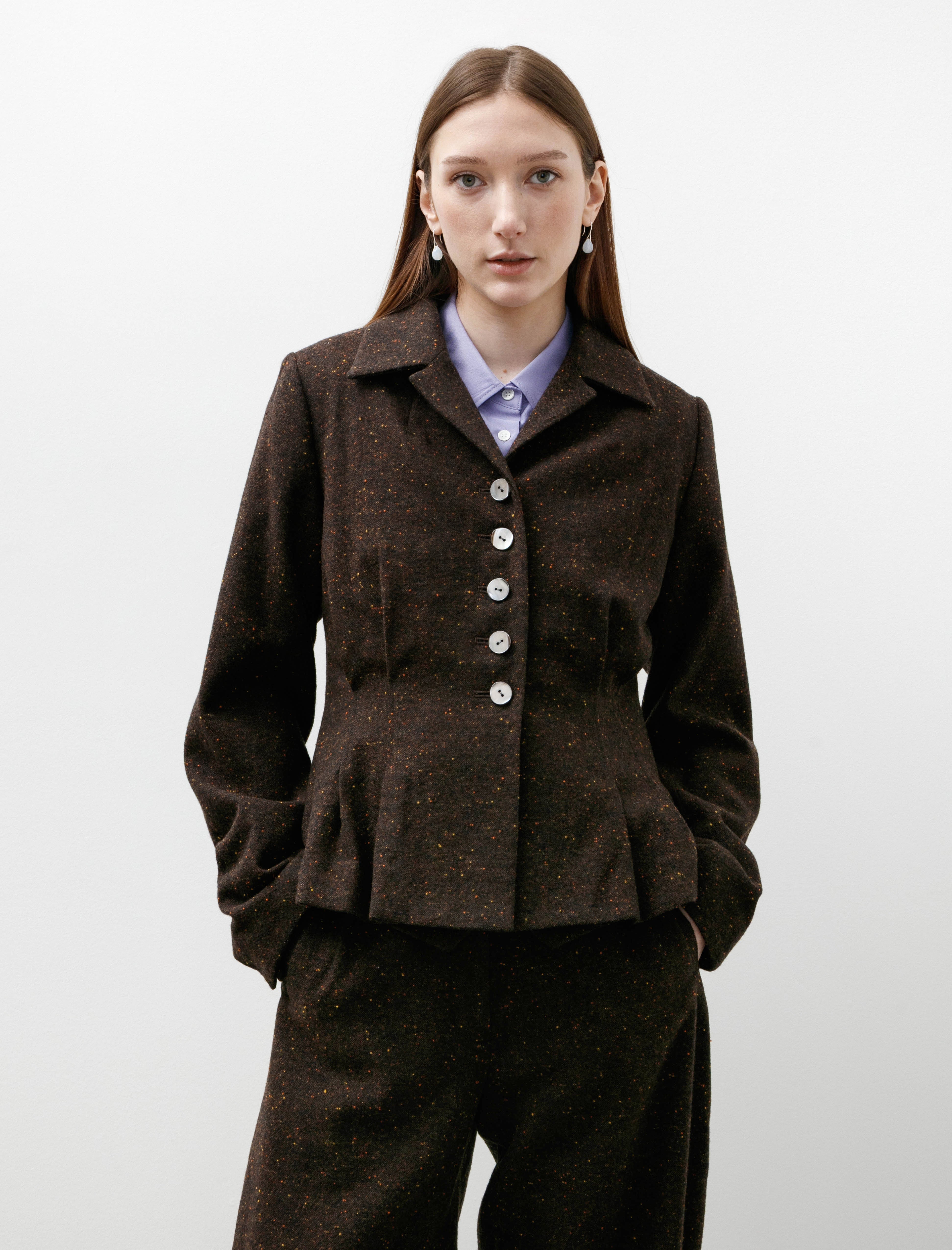 Ernie Palo Colour Nep Shirt Jacket Brown