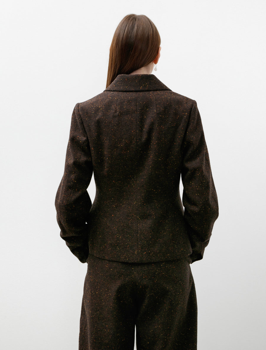 Colour Nep Shirt Jacket Brown - Image 6