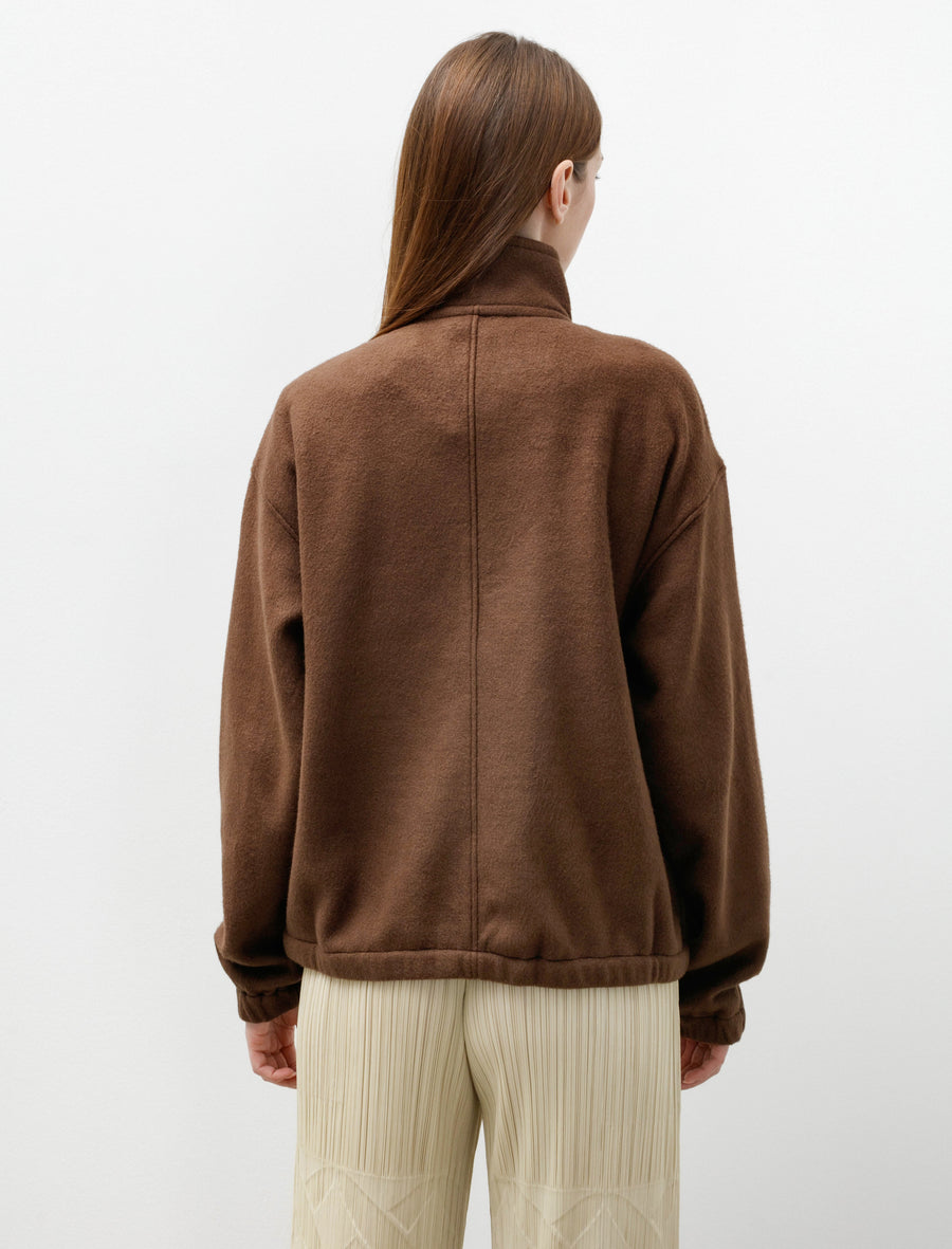 Pure Silk Comfort Fleece Half Zip P/O Brown - Image 4