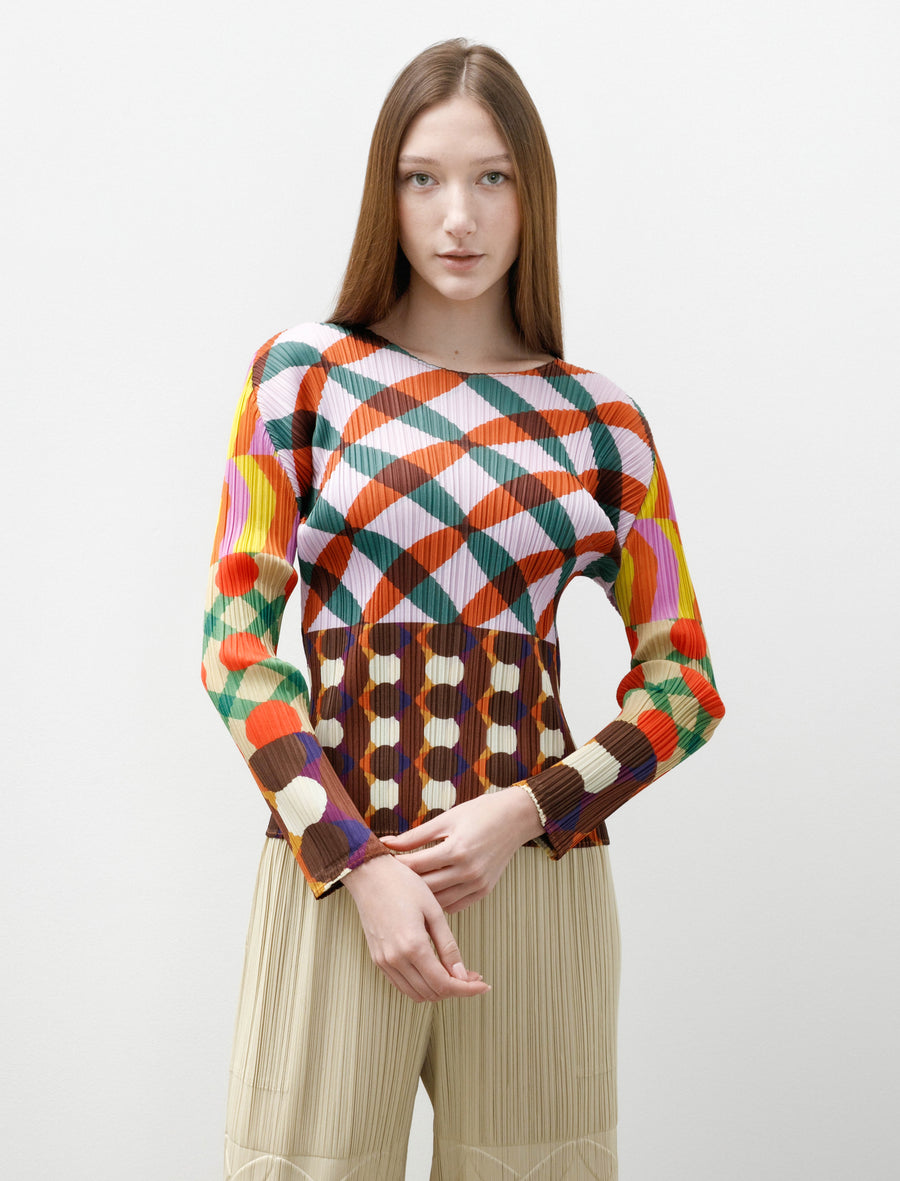 Harmony Printed Long Sleeve Top Pink Multi - Image 1