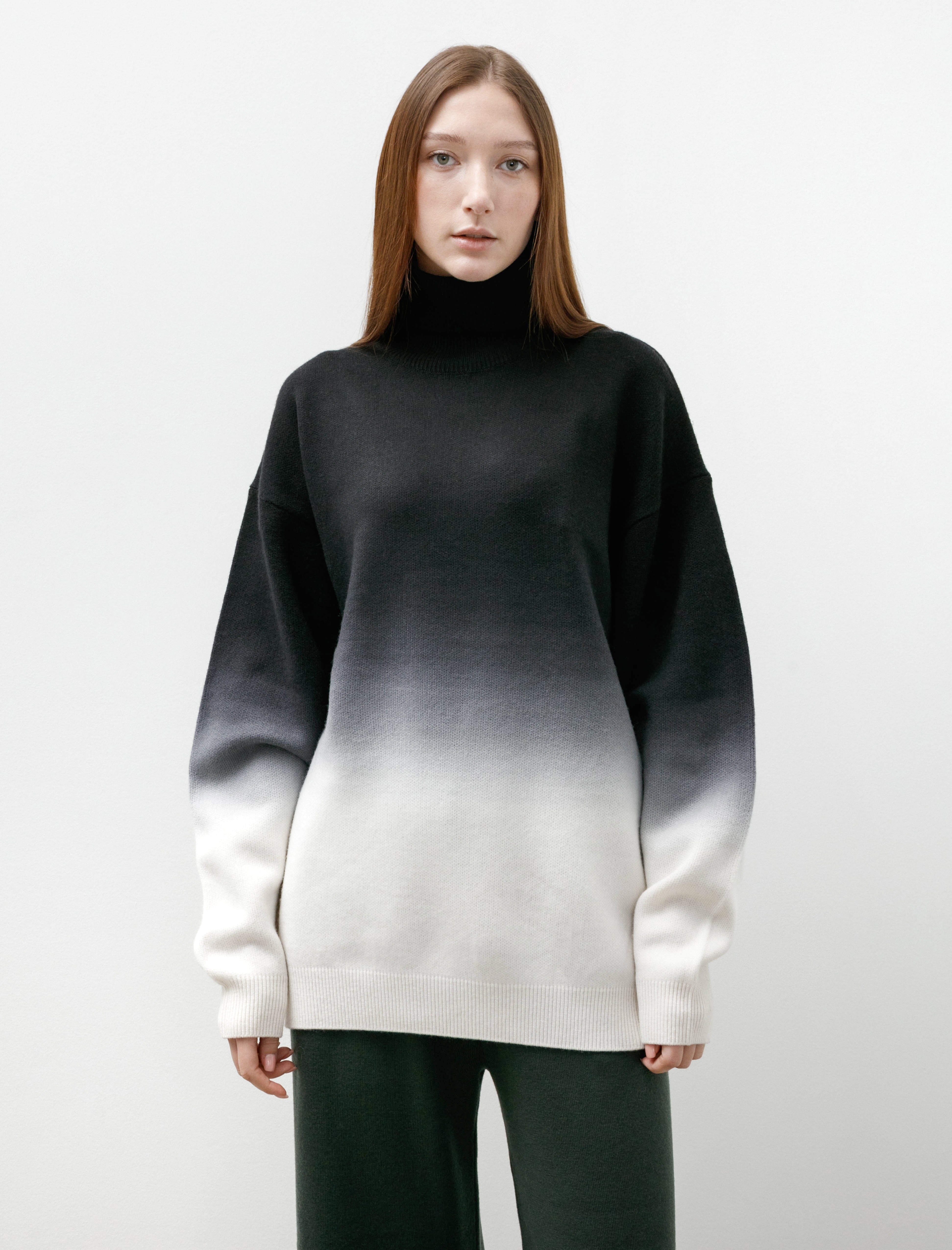 Graphpaper Gradient Dyed Wool High Neck Black