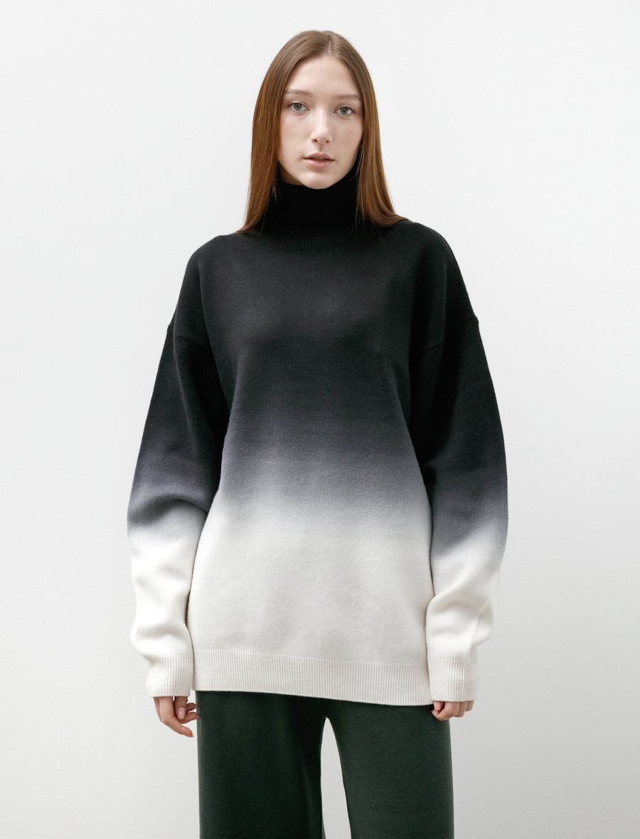 Gradient Dyed Wool High Neck Black - Image 1