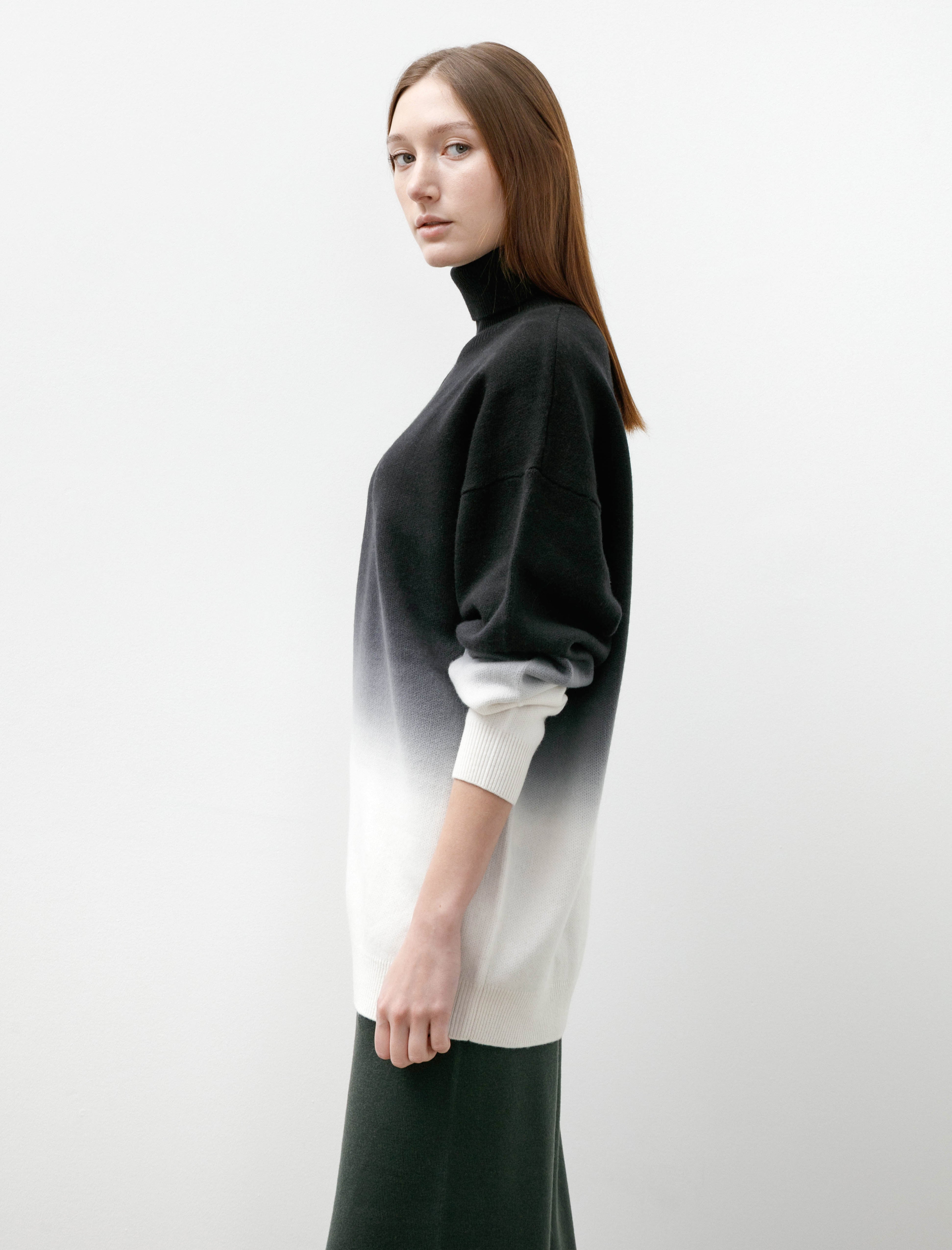 Graphpaper Gradient Dyed Wool High Neck Black