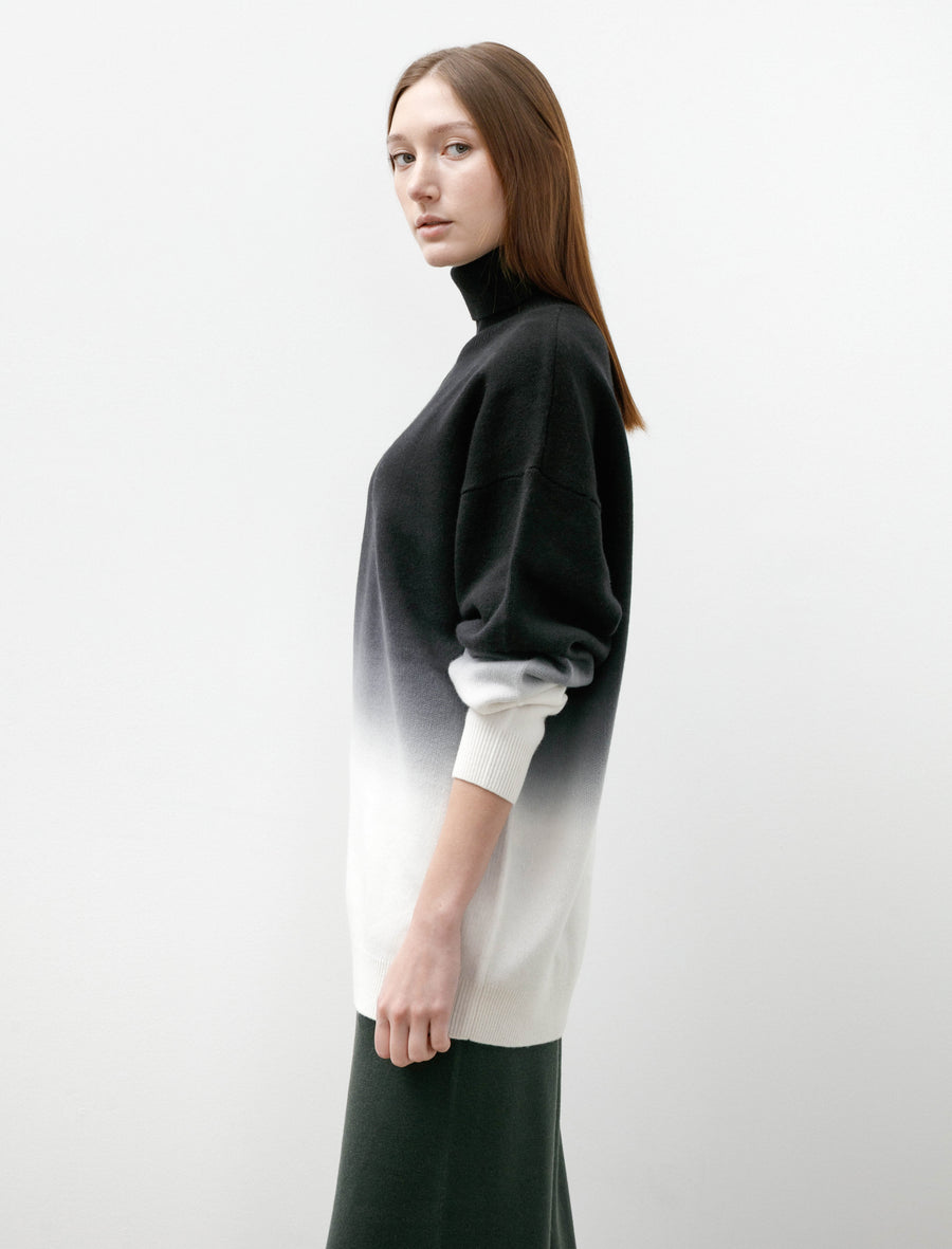 Gradient Dyed Wool High Neck Black - Image 3