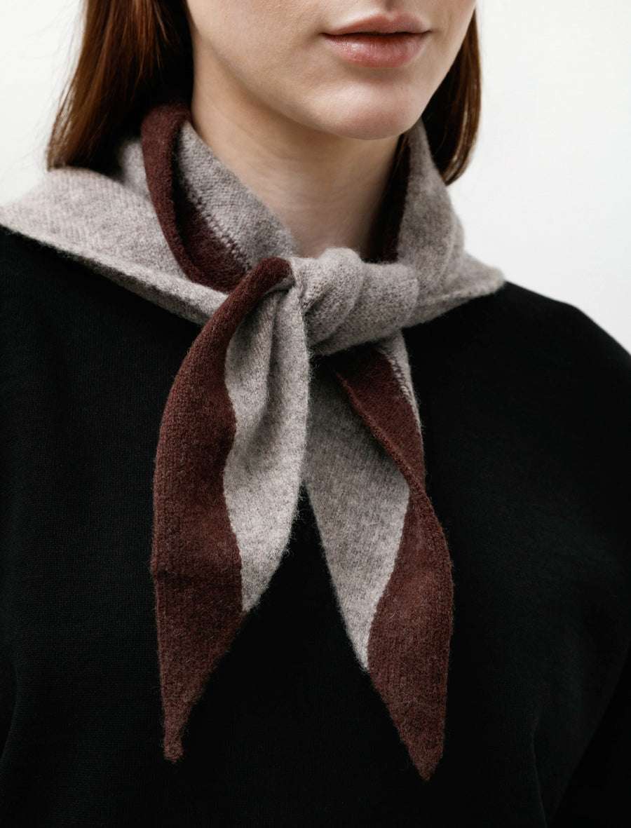 MHL Tipped Scout Scarf Pebble/Mahogany - Image 3