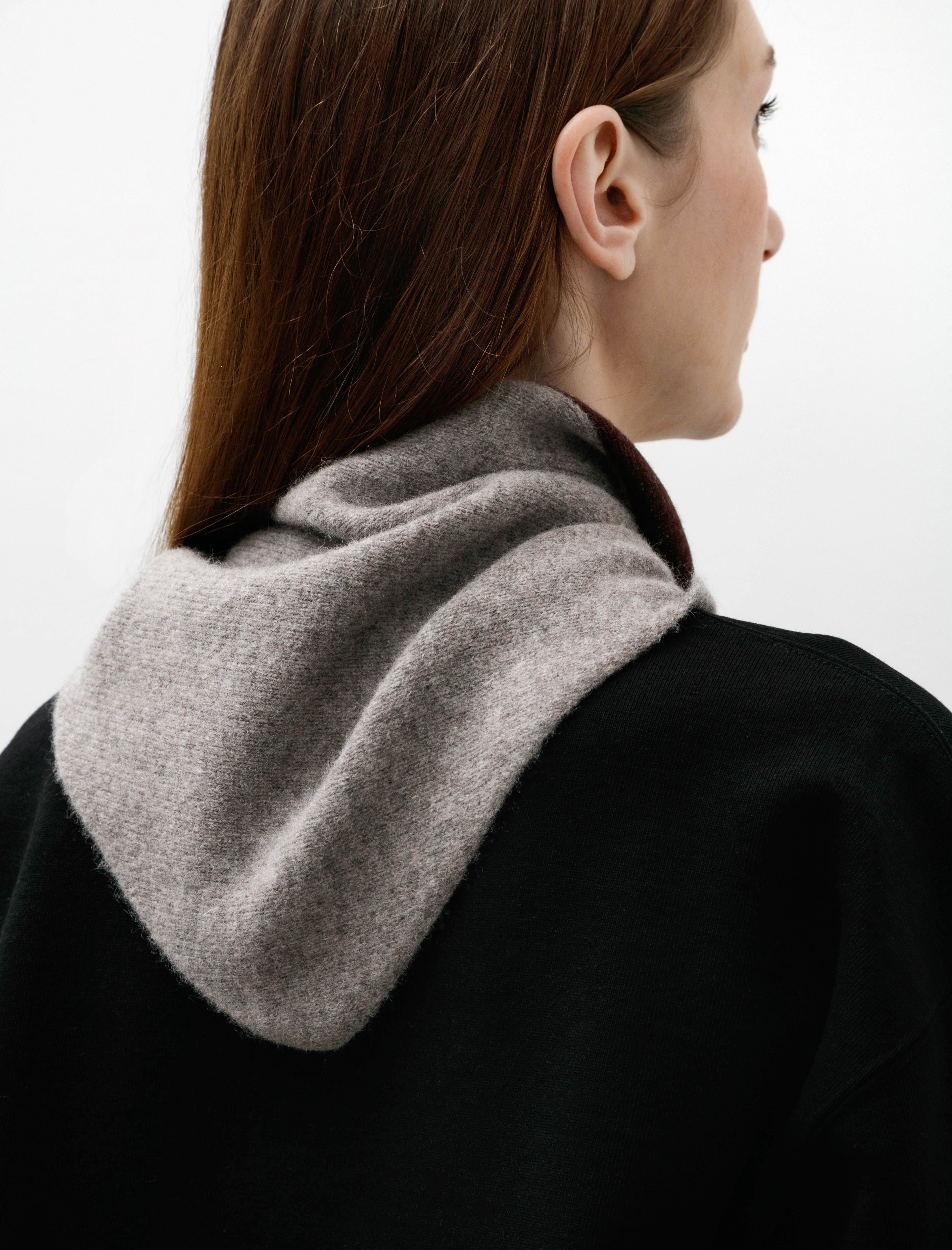 Margaret Howell MHL Tipped Scout Scarf Pebble/Mahogany