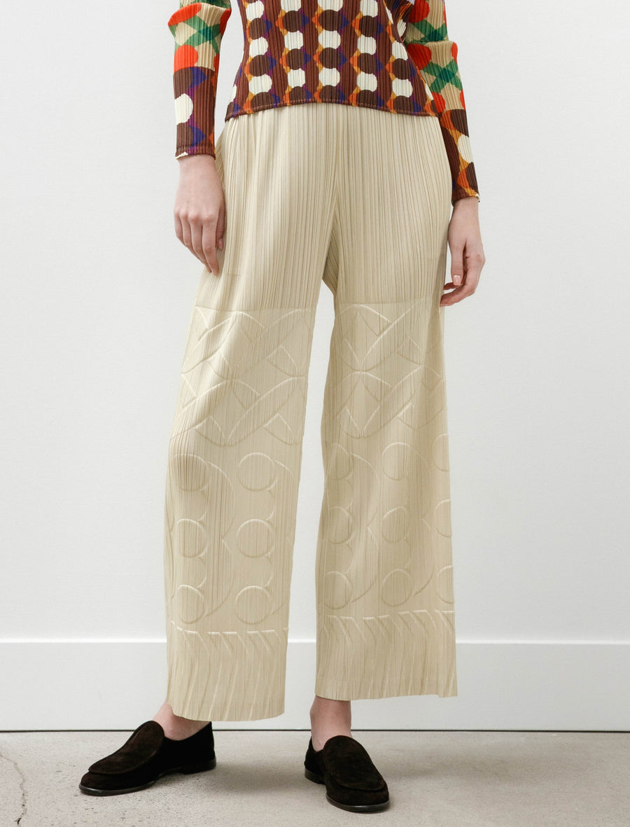 Tune Embossed Pants Ivory - Image 2