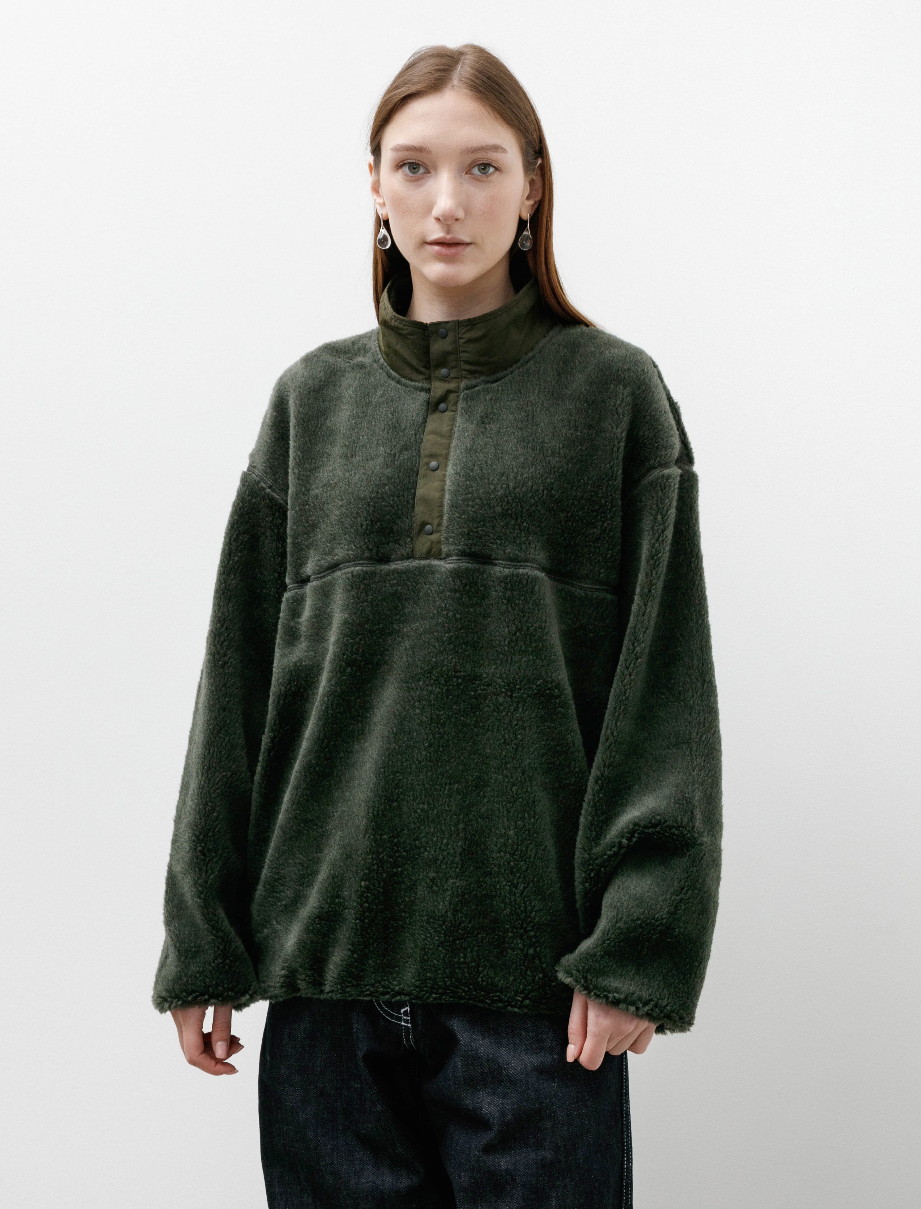 Graphpaper Wool Boa Pullover Green
