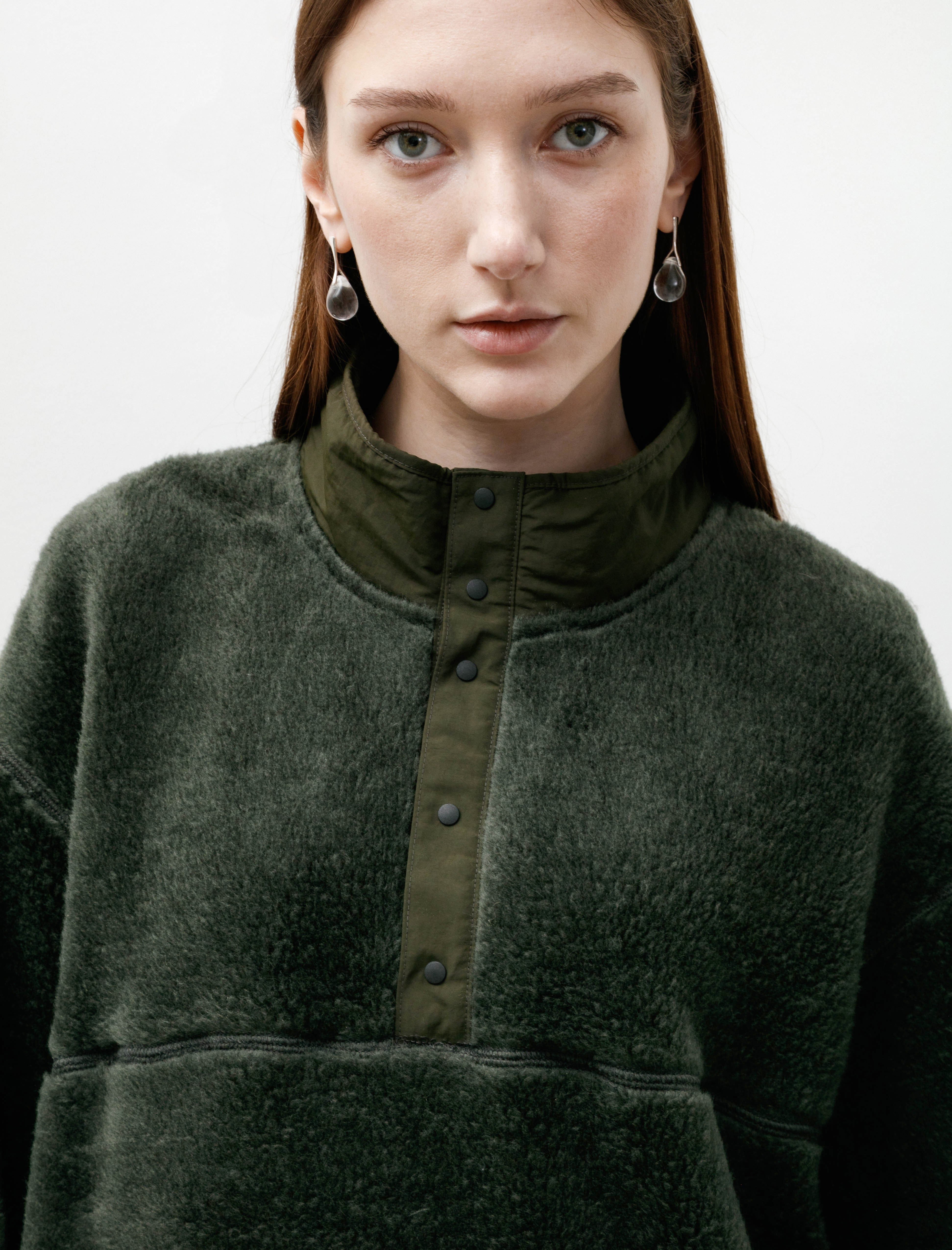 Graphpaper Wool Boa Pullover Green
