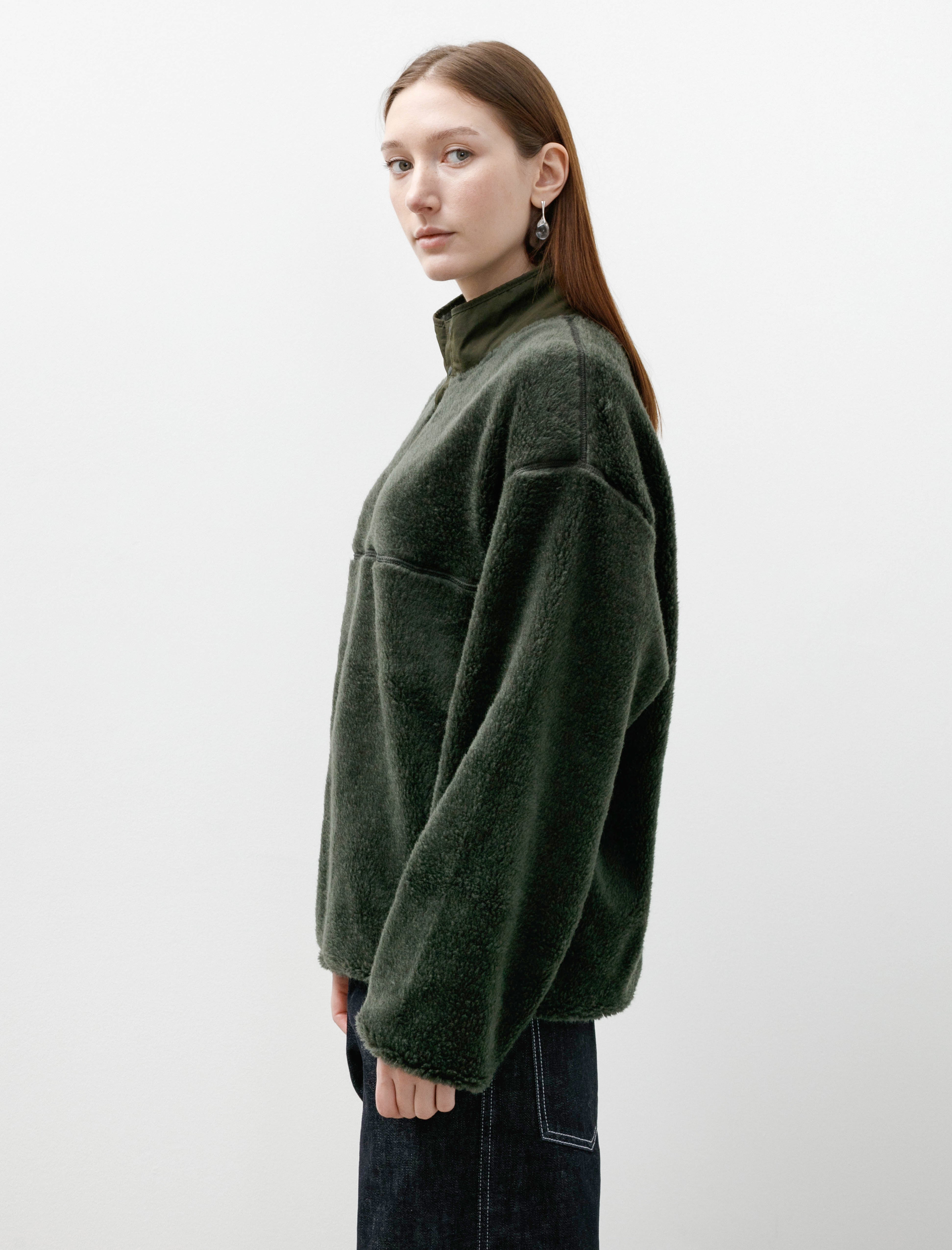 Graphpaper Wool Boa Pullover Green
